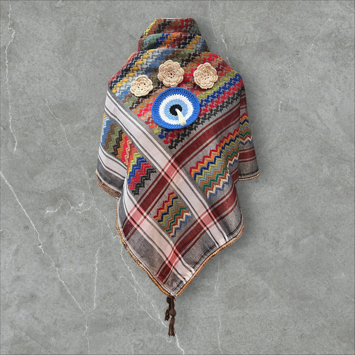 Evil Eye Crochet Keffieh