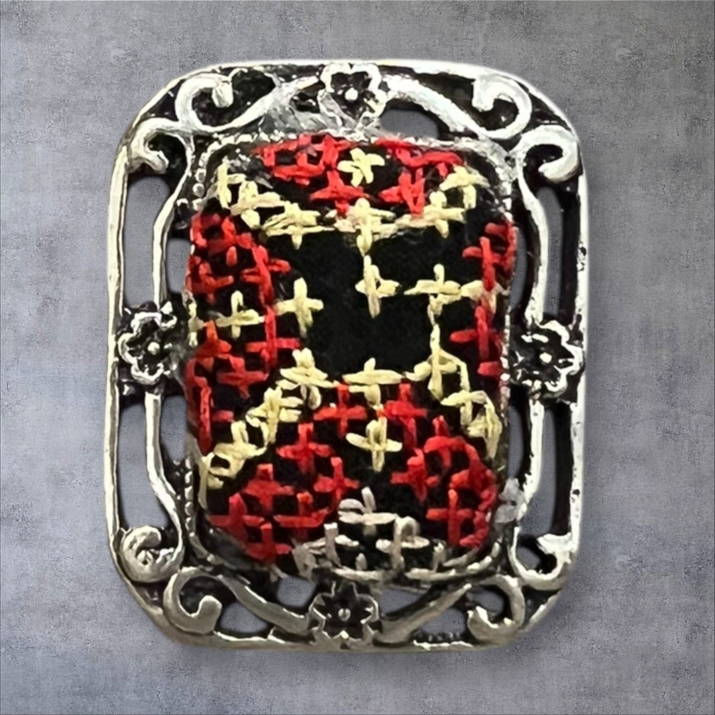 Tatreez stainless steel ring