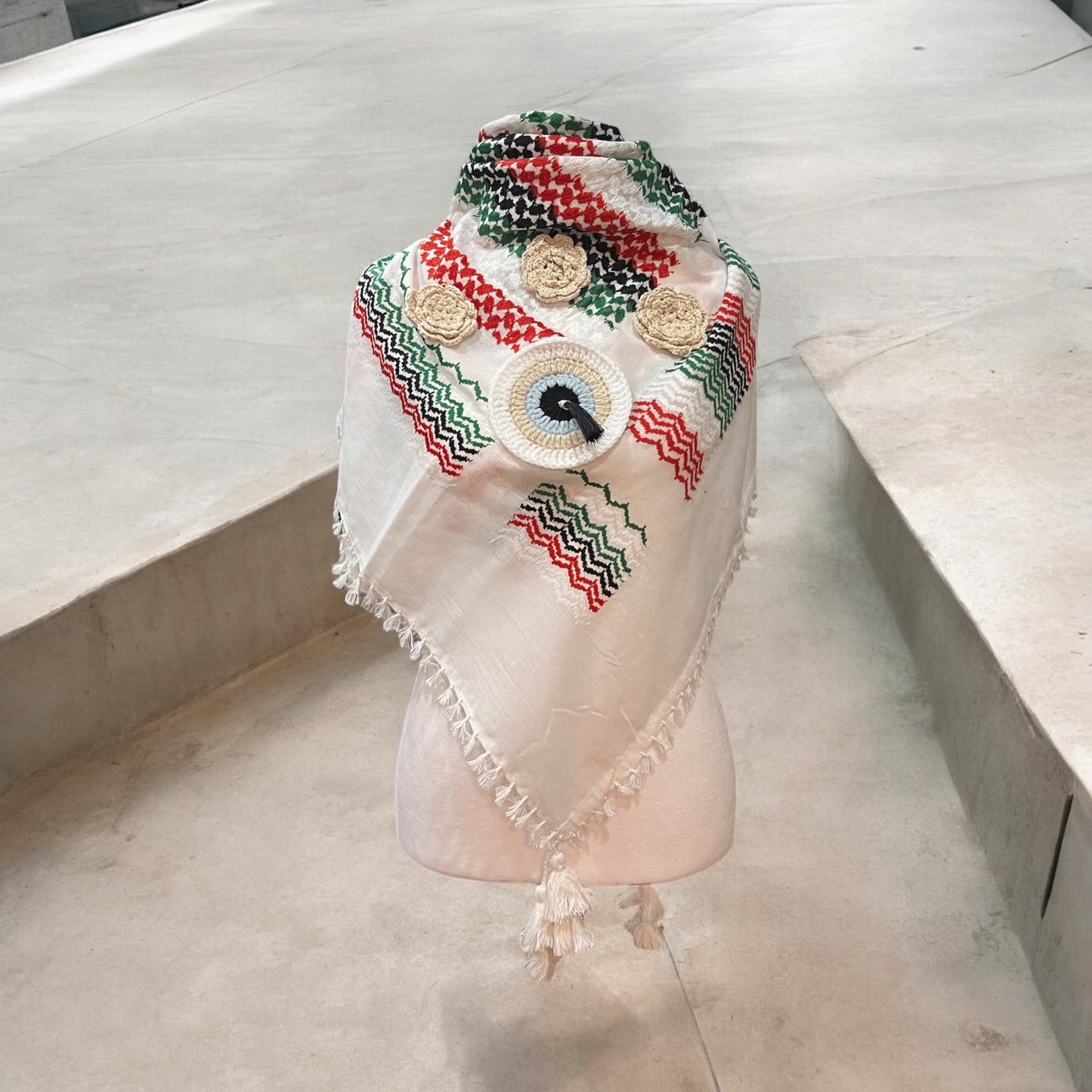 Evil Eye Crochet Keffieh