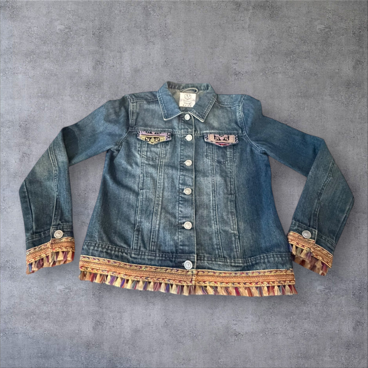 Tatreez Denim Jacket (Size Medium)