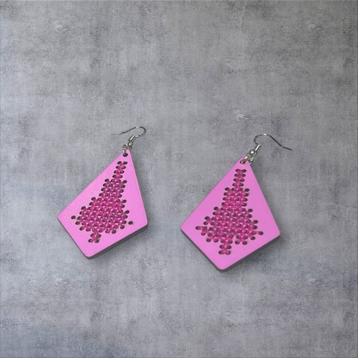 Wood Tatreez Earring