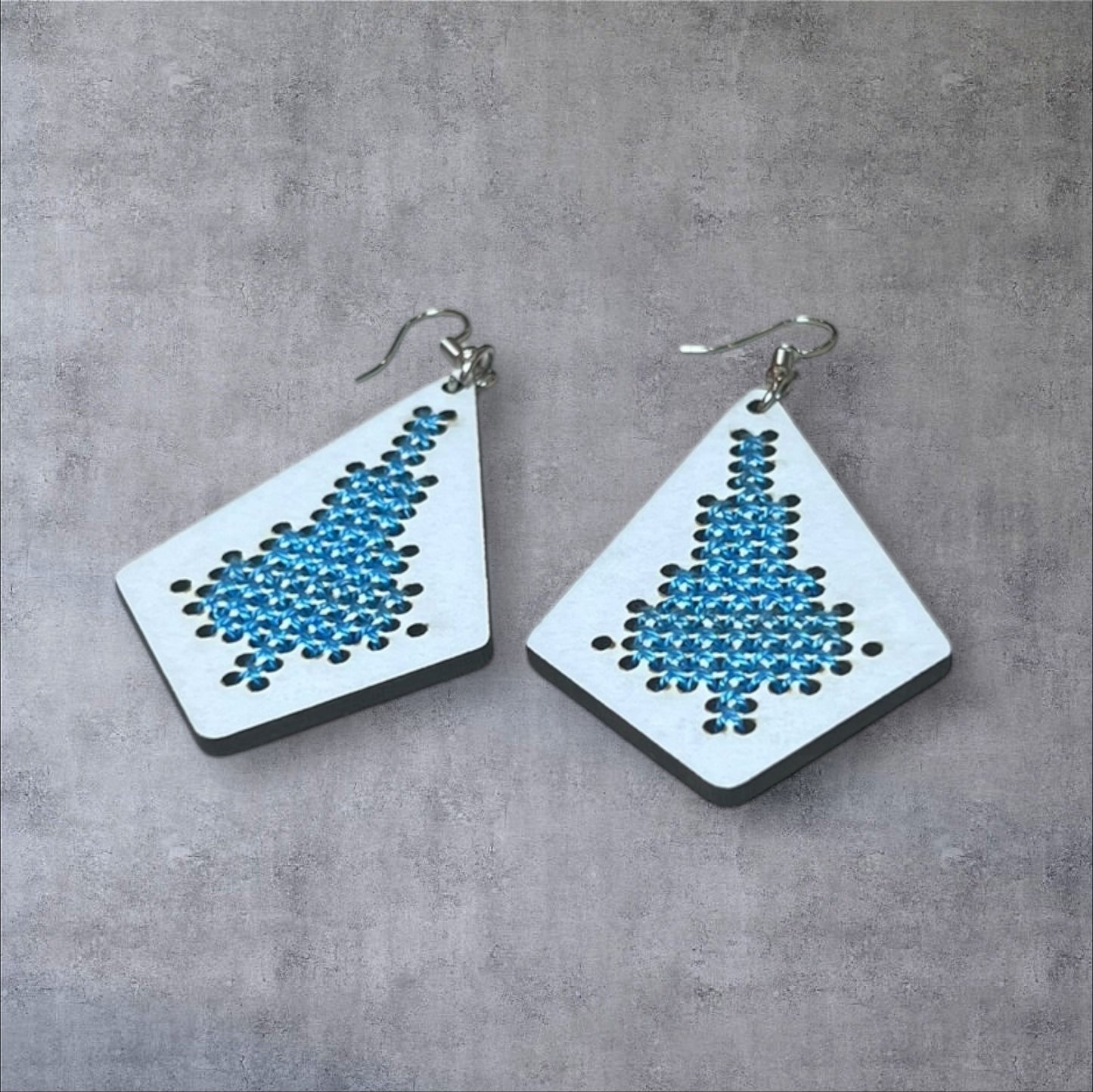 Wood Tatreez Earring