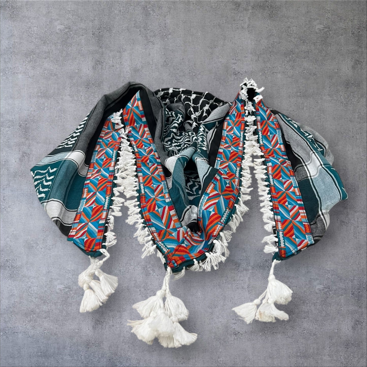 Geometric Tatreez Keffieh