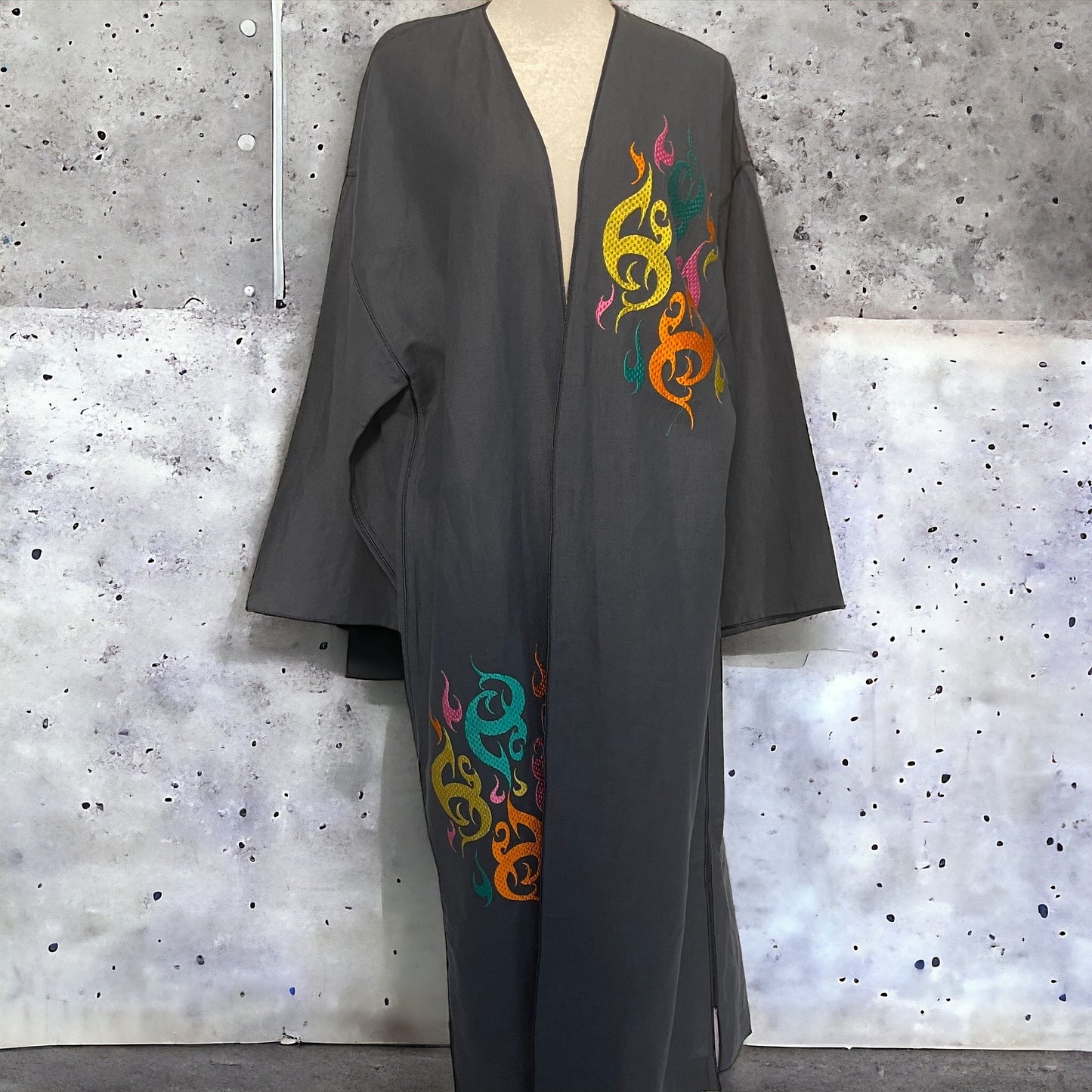 Moroccan Kaftan Dragon Flames