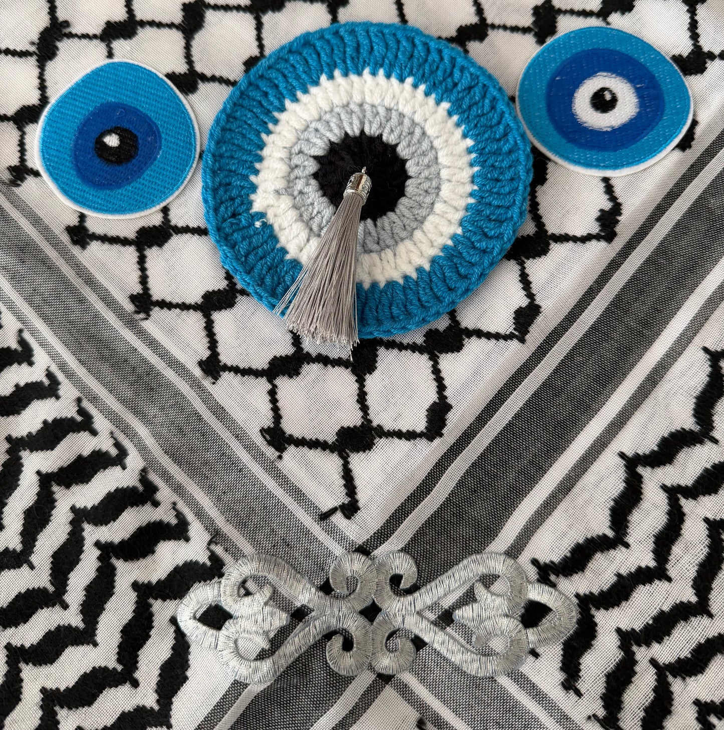 Evil Eye Crochet Keffieh