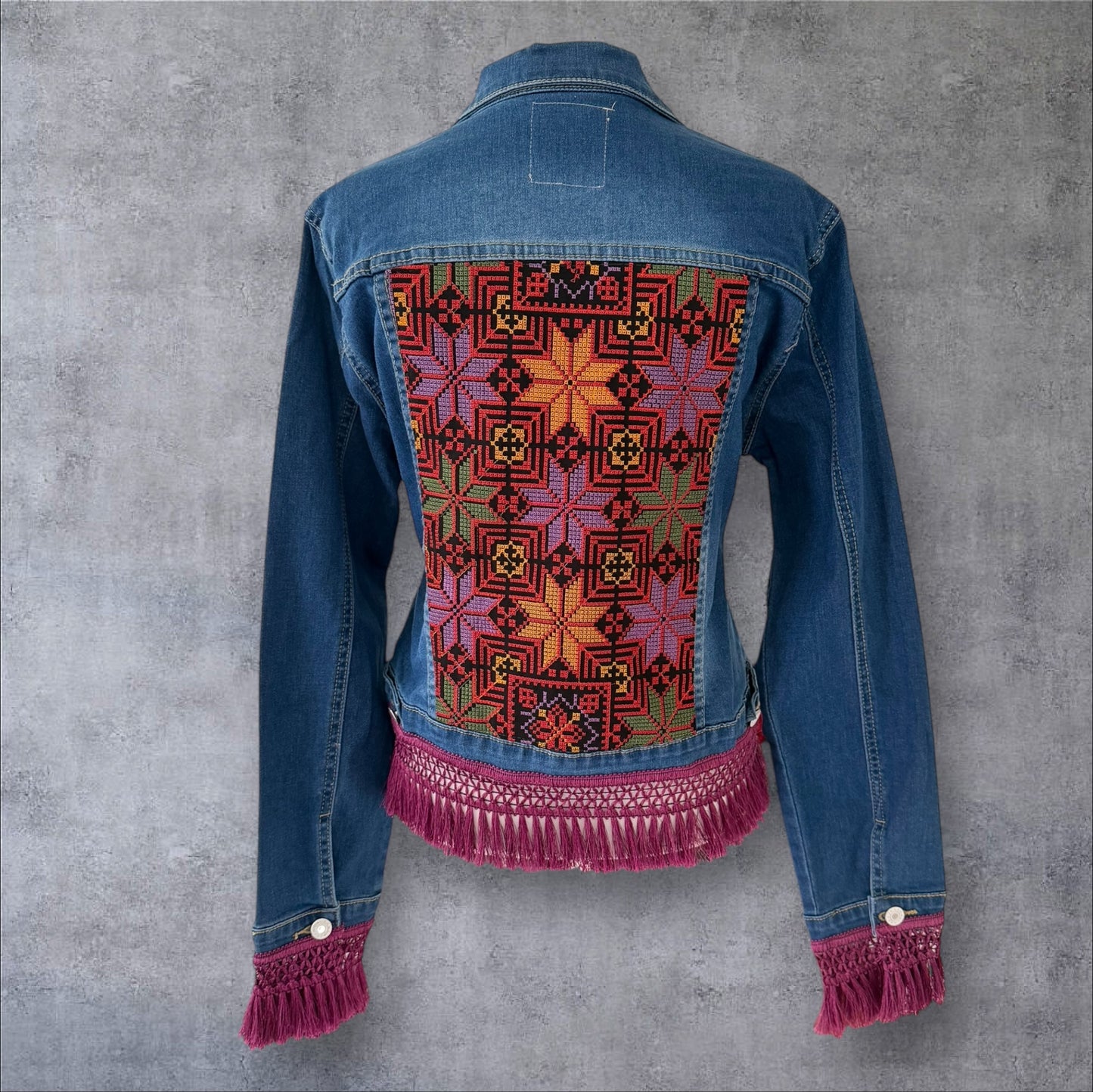 Tatreez Denim Jacket (Size Medium)