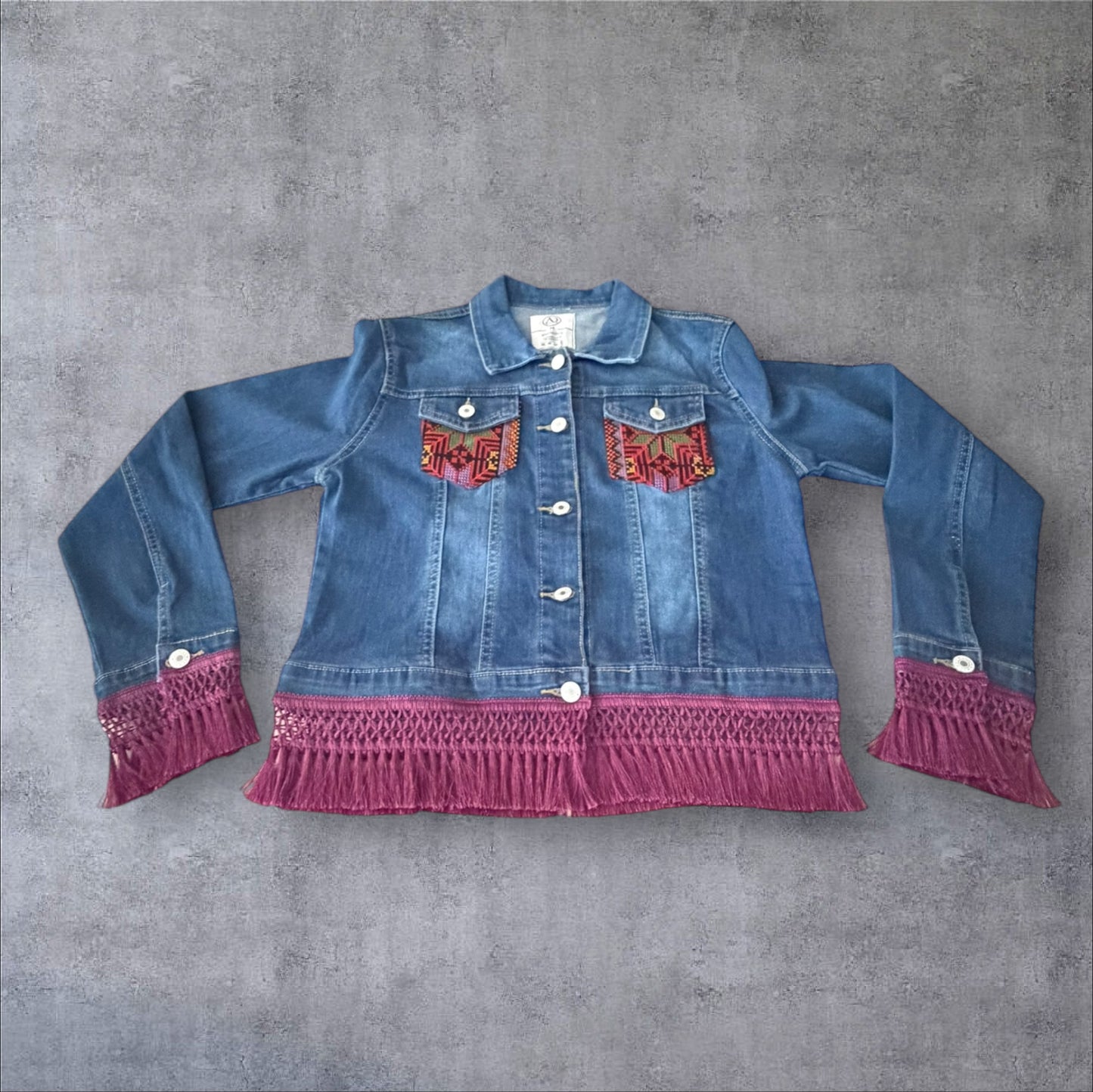 Tatreez Denim Jacket (Size Medium)