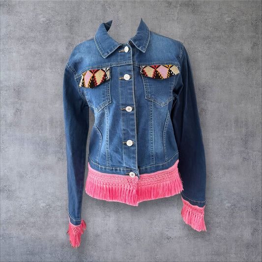 Tatreez Denim Jacket (Size Medium)