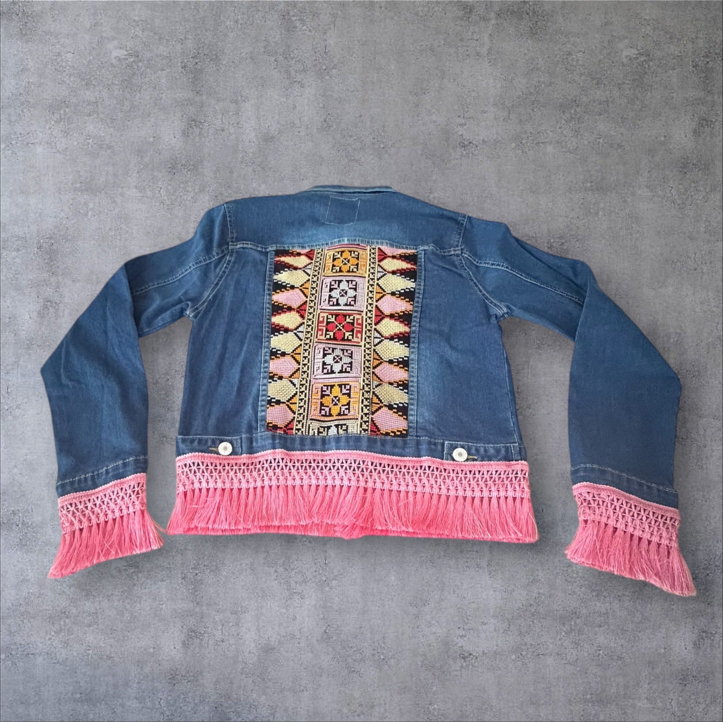 Tatreez Denim Jacket (Size Medium)