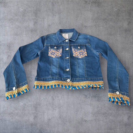 Tatreez Denim Jacket (Size Medium)