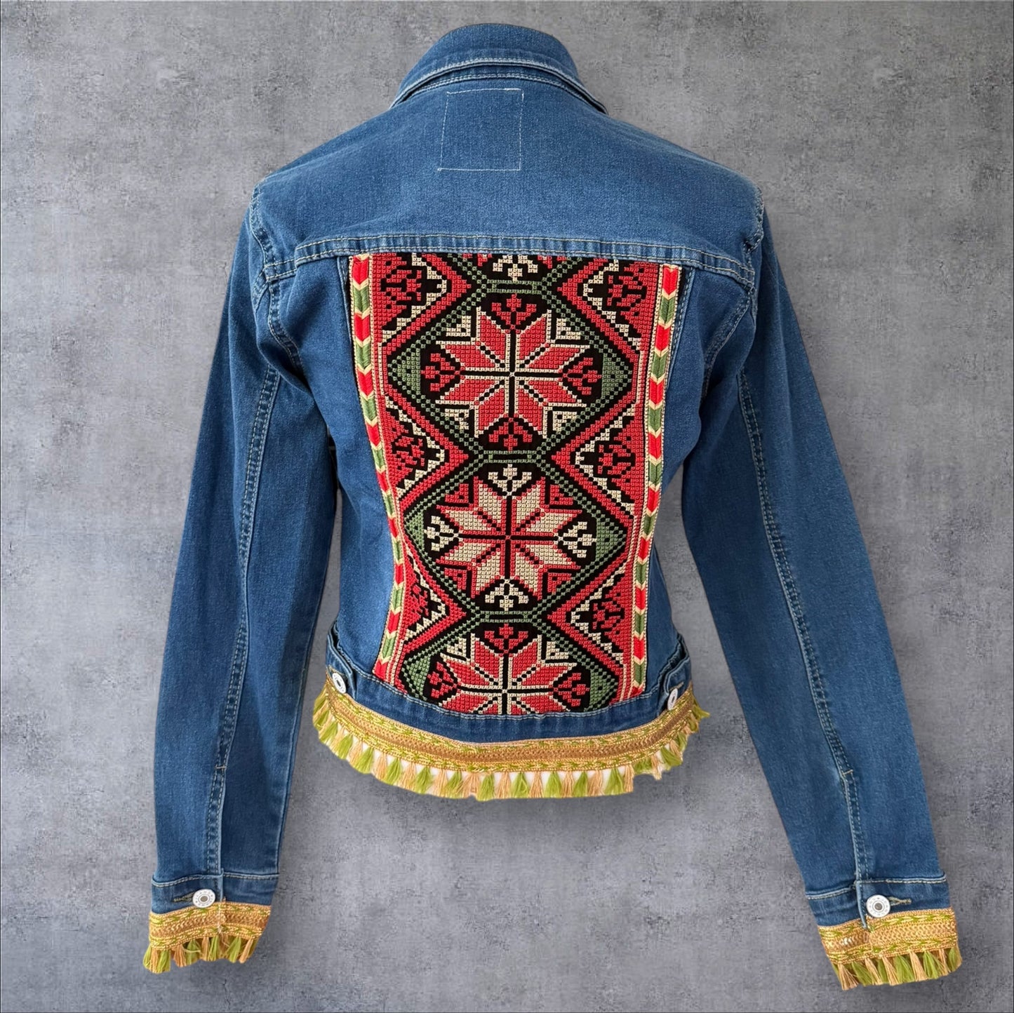 Tatreez Denim Jacket ( Size Small)
