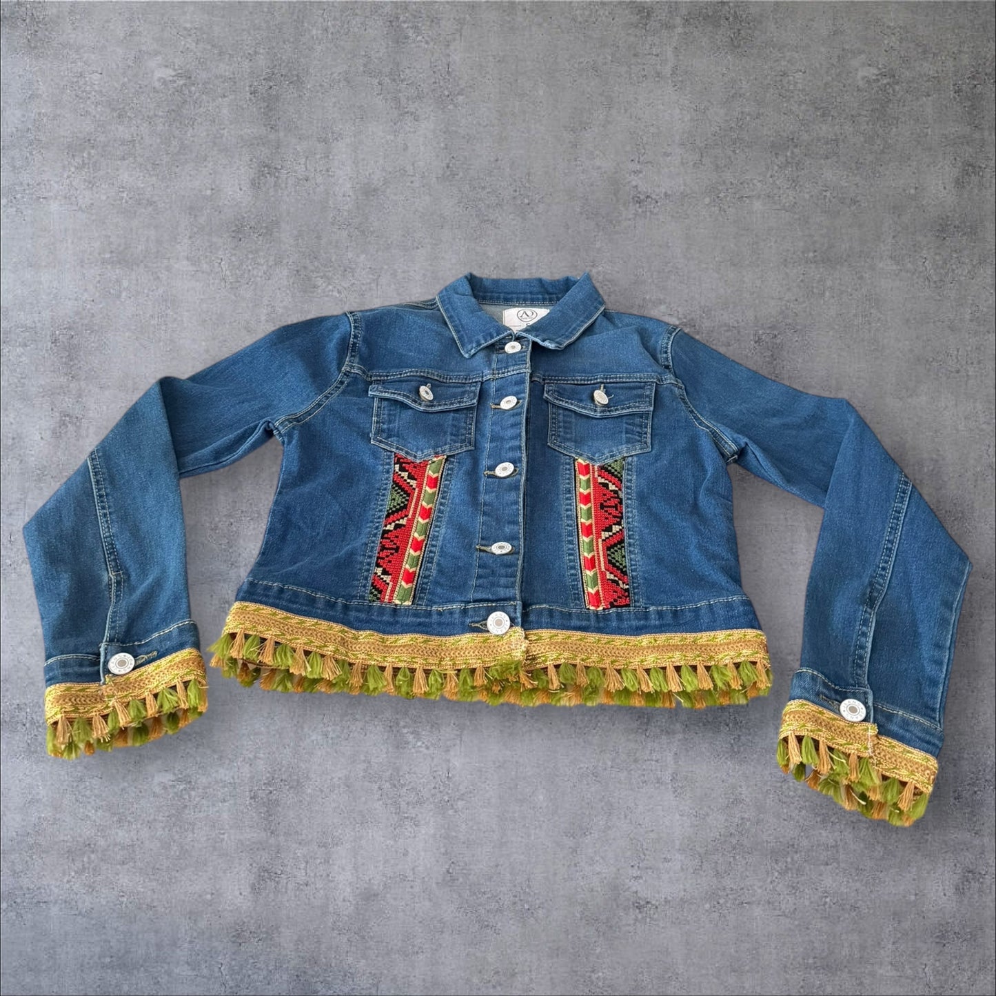 Tatreez Denim Jacket ( Size Small)