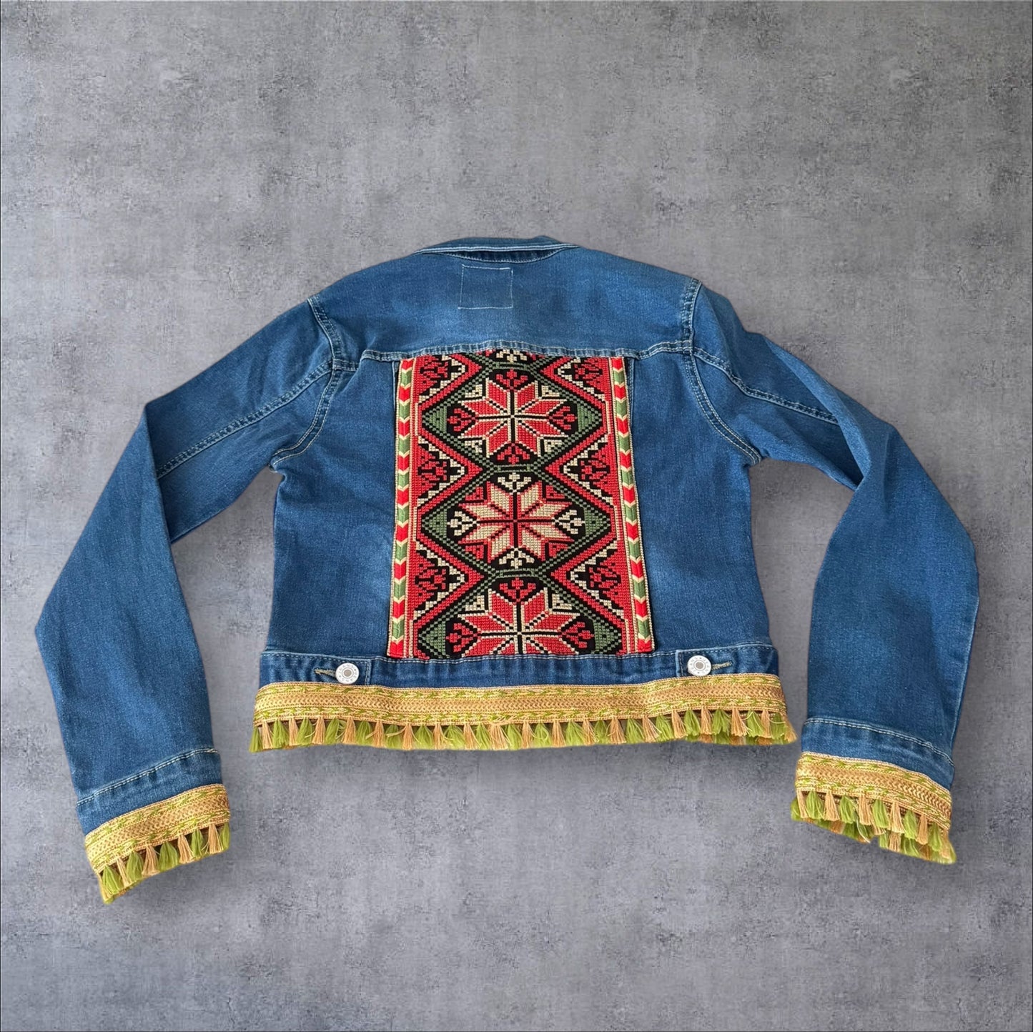 Tatreez Denim Jacket ( Size Small)