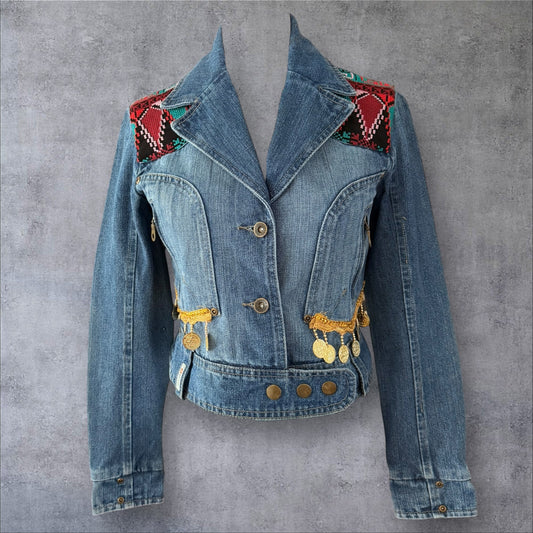 Tatreez Denim Jacket ( Size Small)
