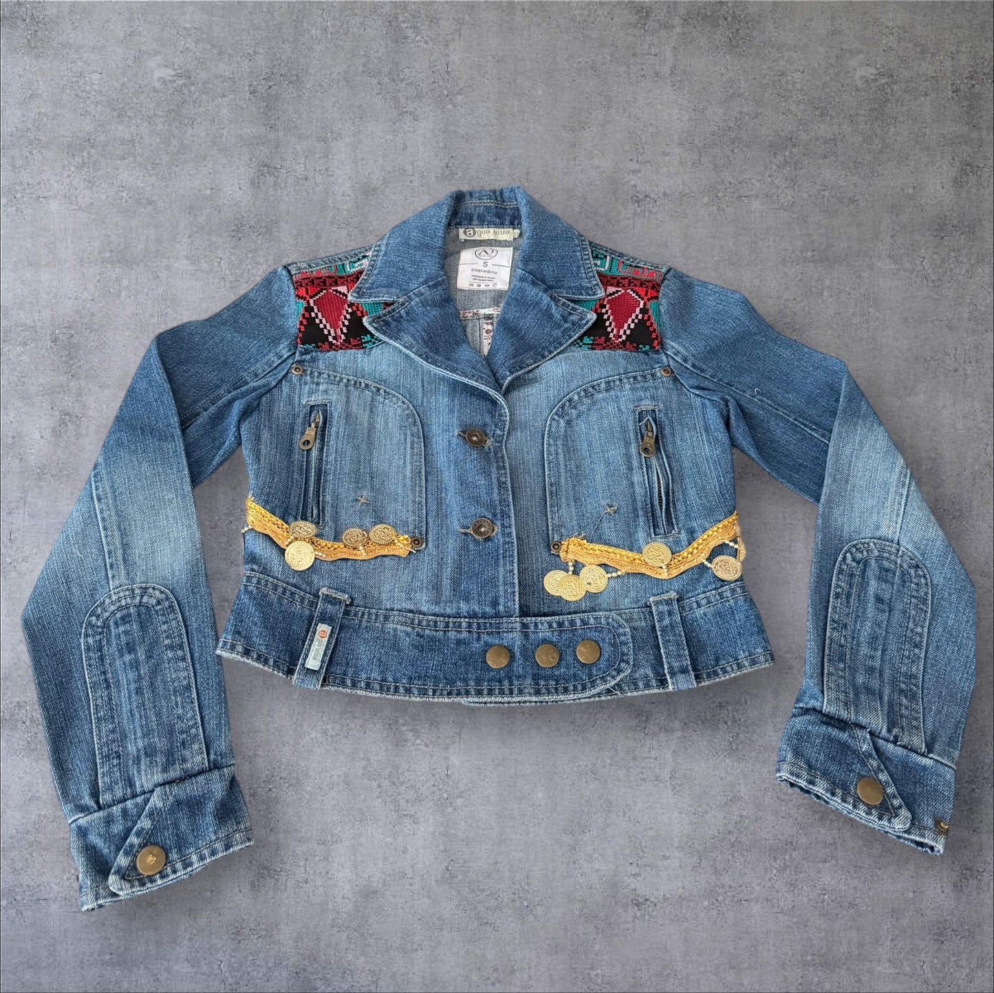 Tatreez Denim Jacket ( Size Small)