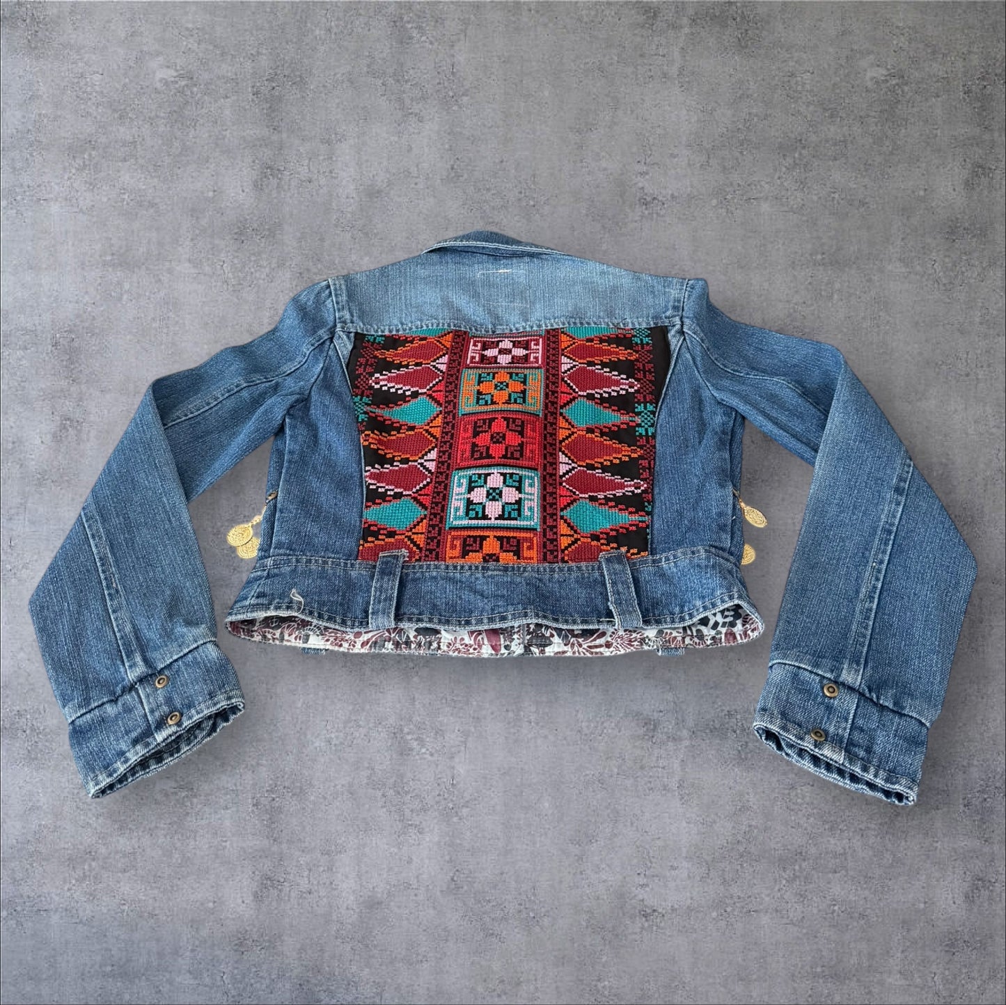 Tatreez Denim Jacket ( Size Small)