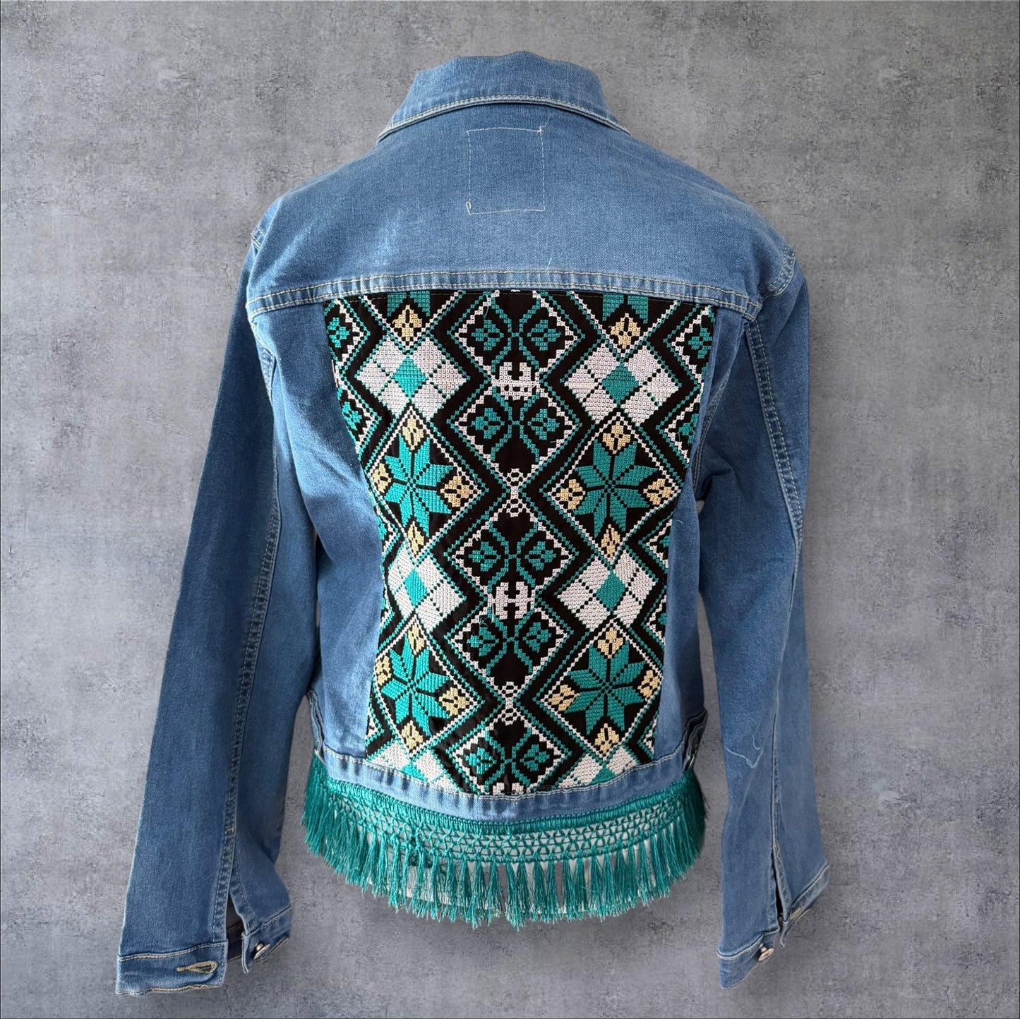 Tatreez Denim Jacket (Size Large)