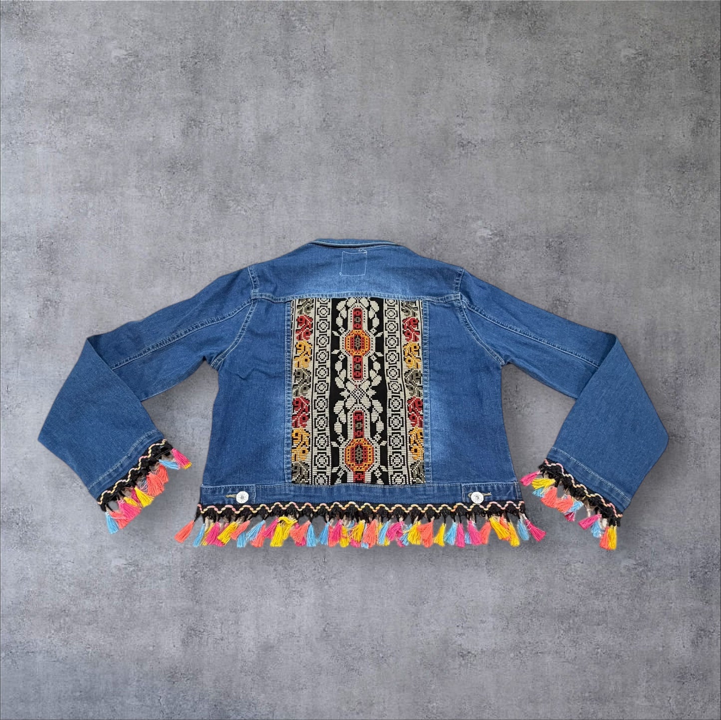 Tatreez Denim Jacket (Size Large)