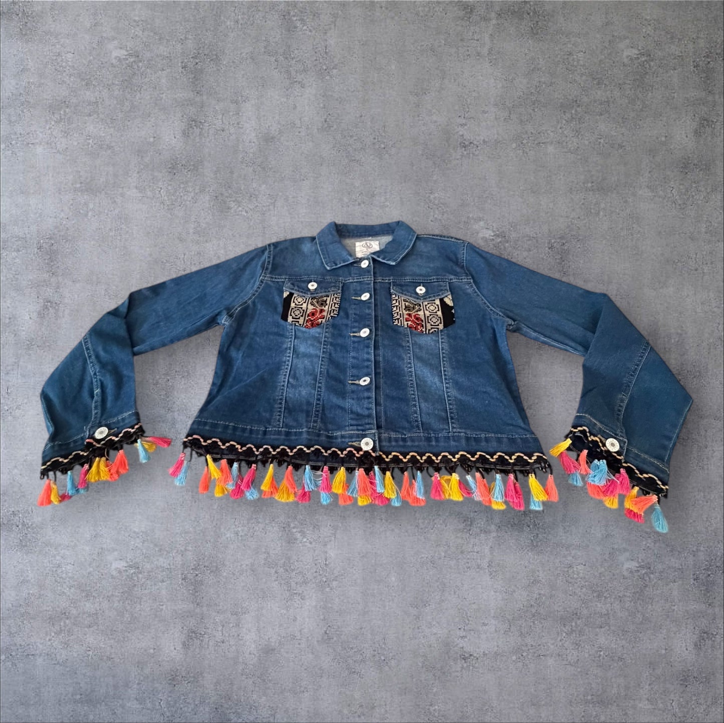 Tatreez Denim Jacket (Size Large)