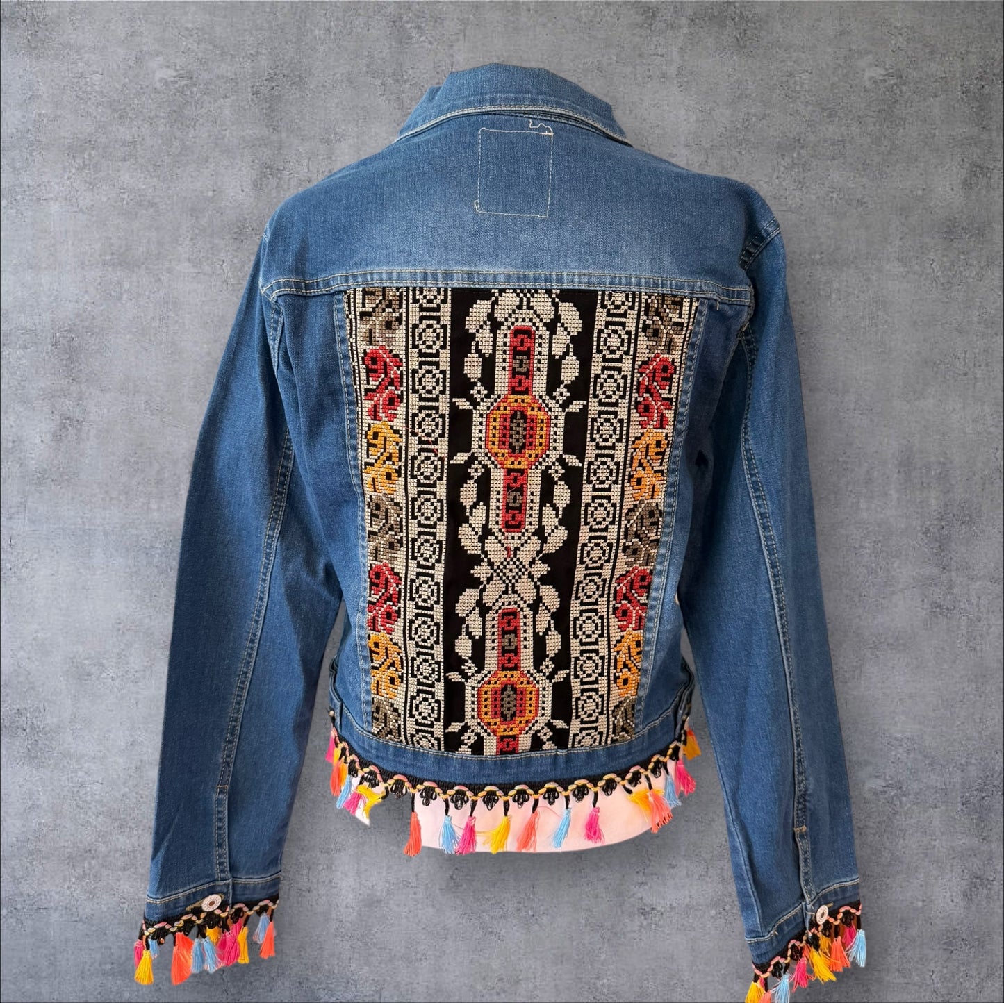 Tatreez Denim Jacket (Size Large)