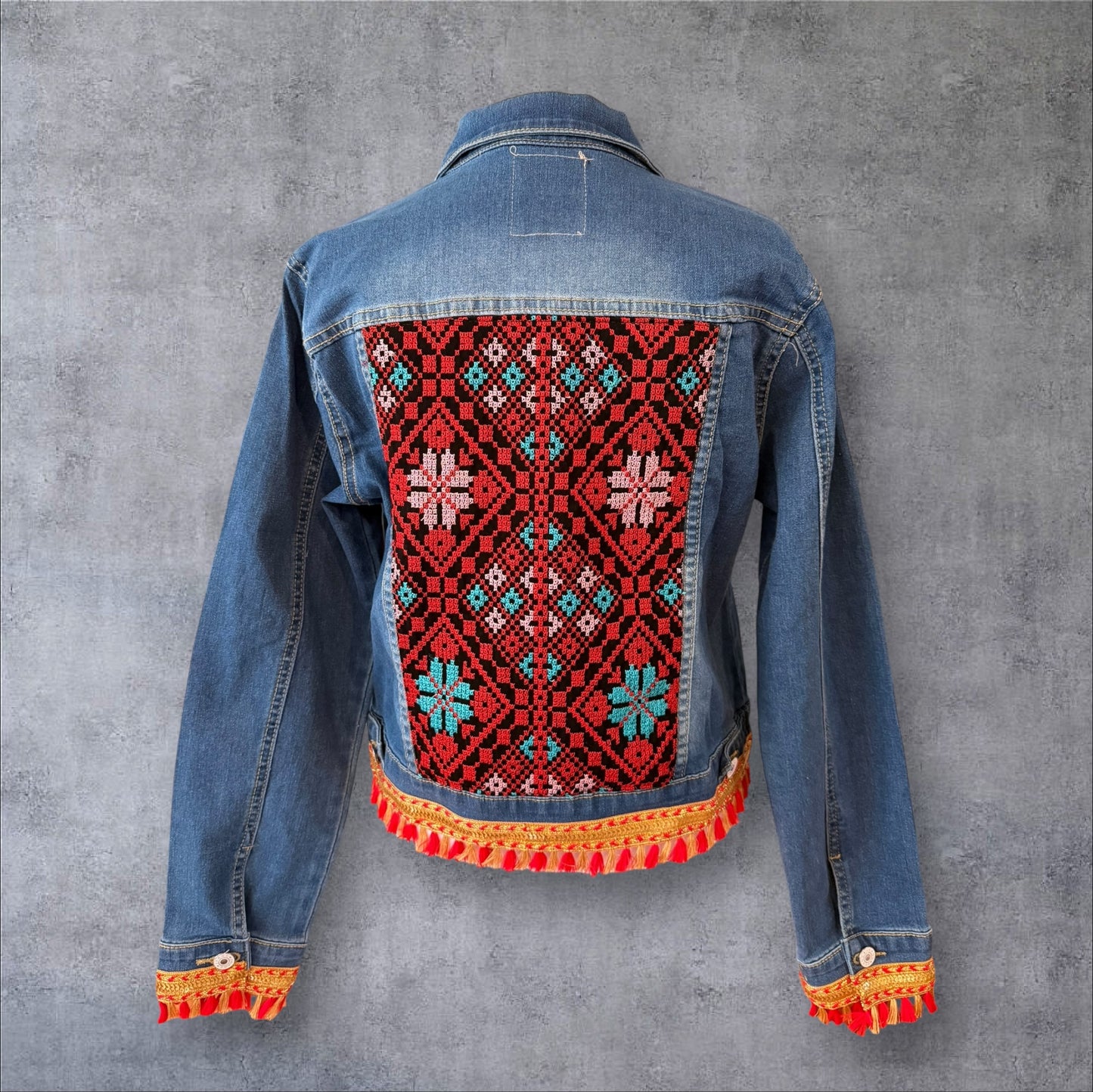 Tatreez Denim Jacket (Size Large)