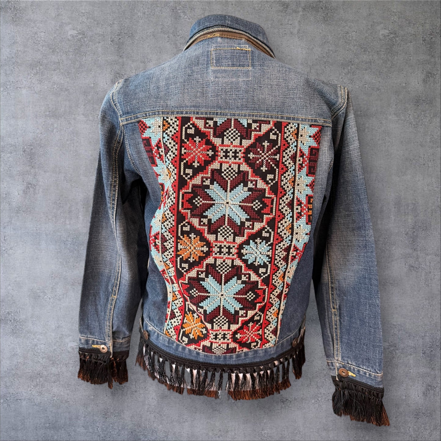 Tatreez Denim Jacket (Size Large)