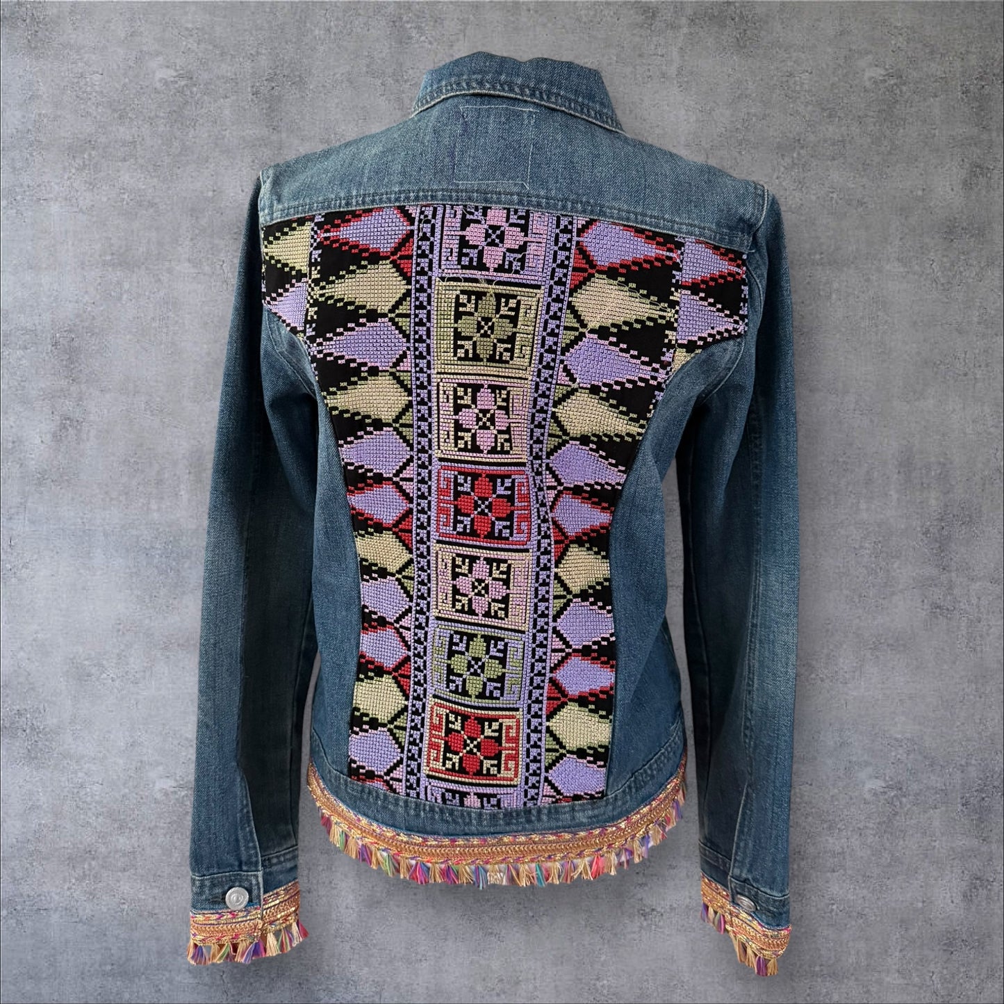 Tatreez Denim Jacket (Size Medium)