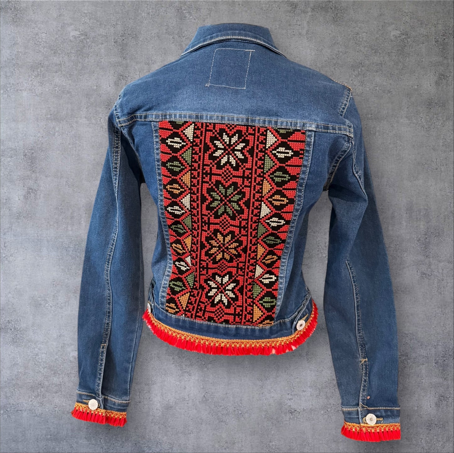 Tatreez Denim Jacket ( Size Small)