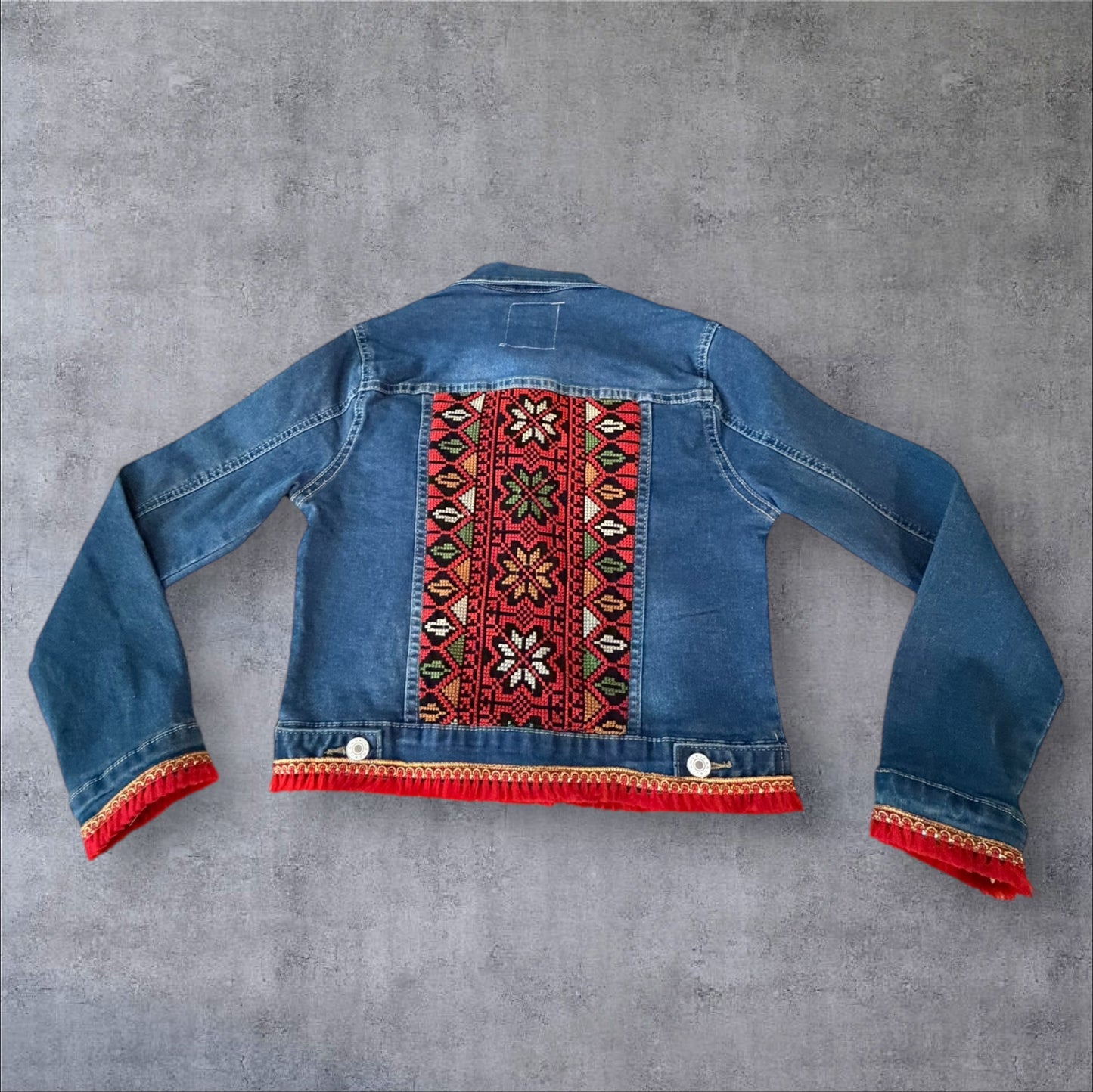 Tatreez Denim Jacket ( Size Small)