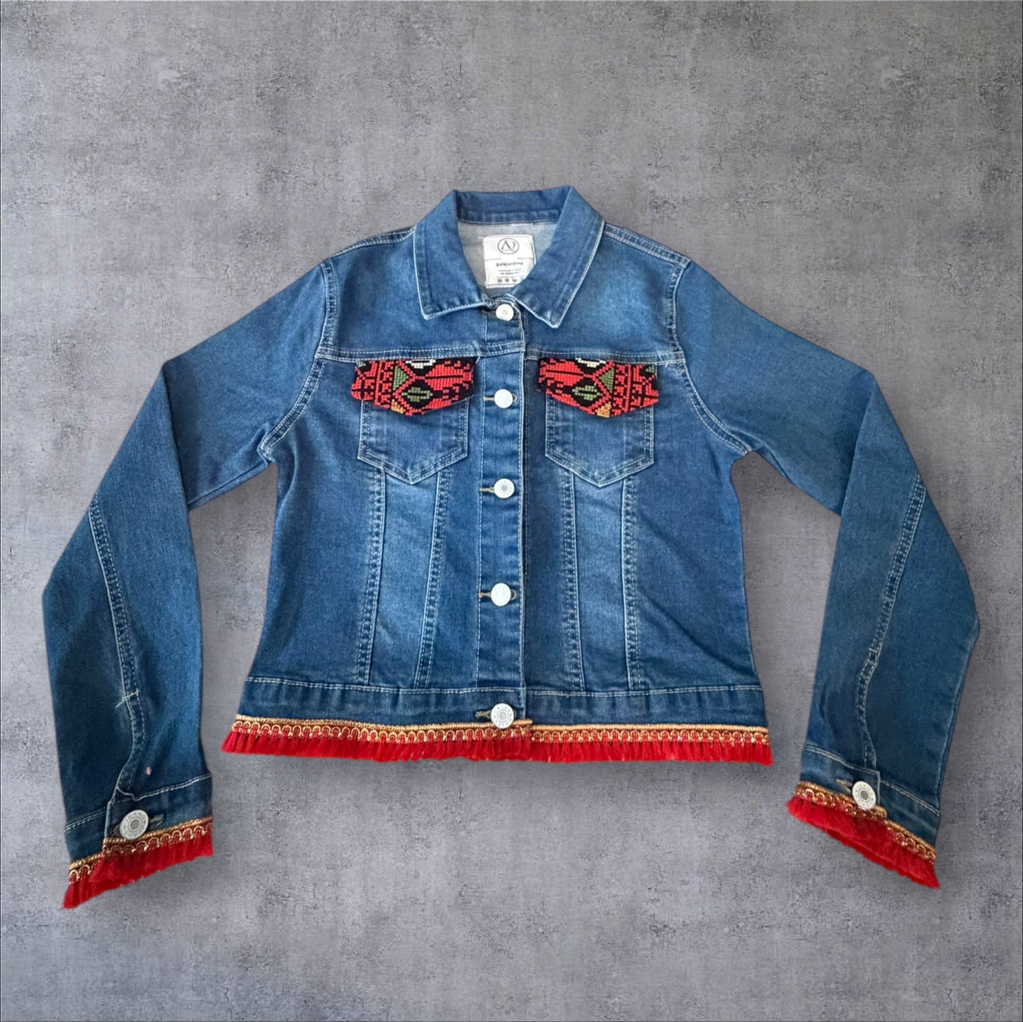 Tatreez Denim Jacket ( Size Small)