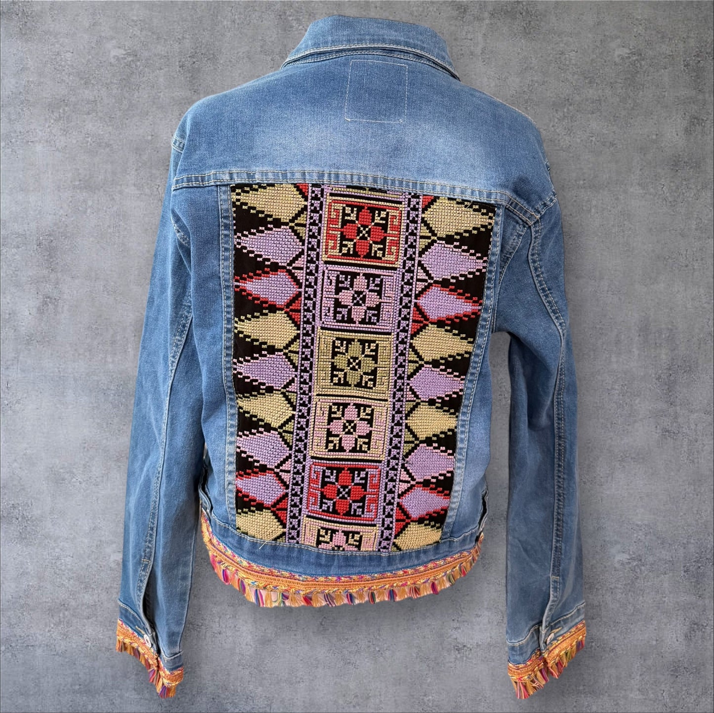 Tatreez Denim Jacket (Size Large)