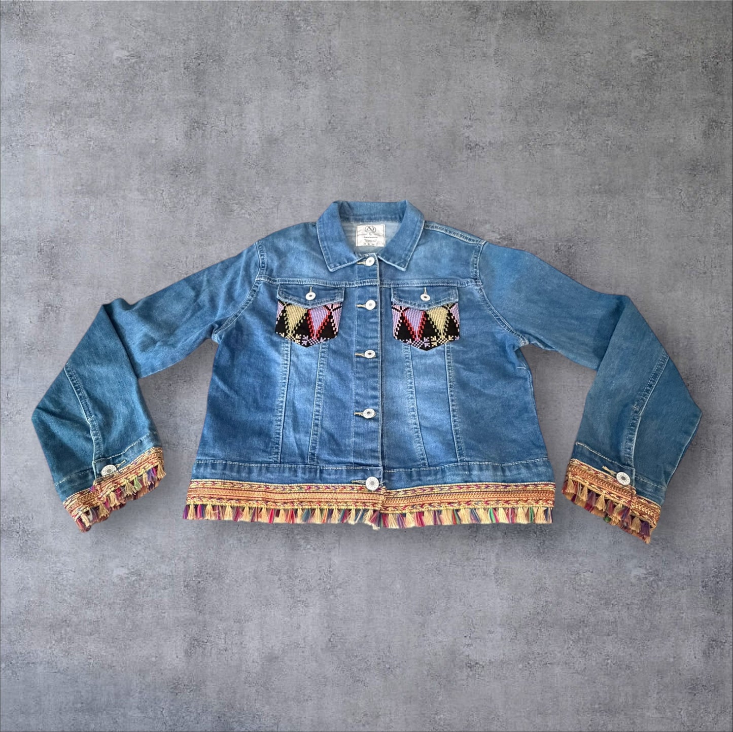 Tatreez Denim Jacket (Size Large)