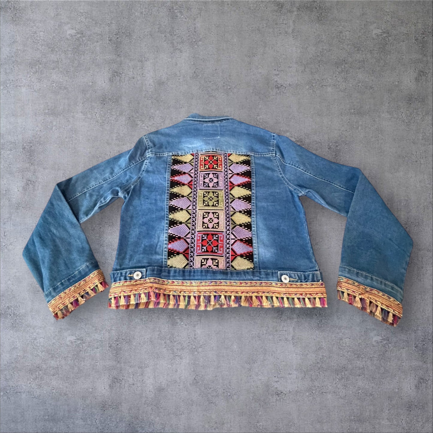 Tatreez Denim Jacket (Size Large)