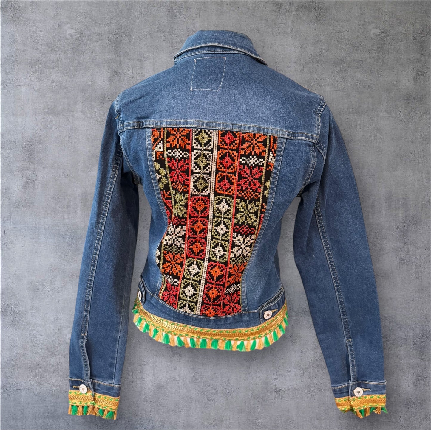 Tatreez Denim Jacket ( Size Small)