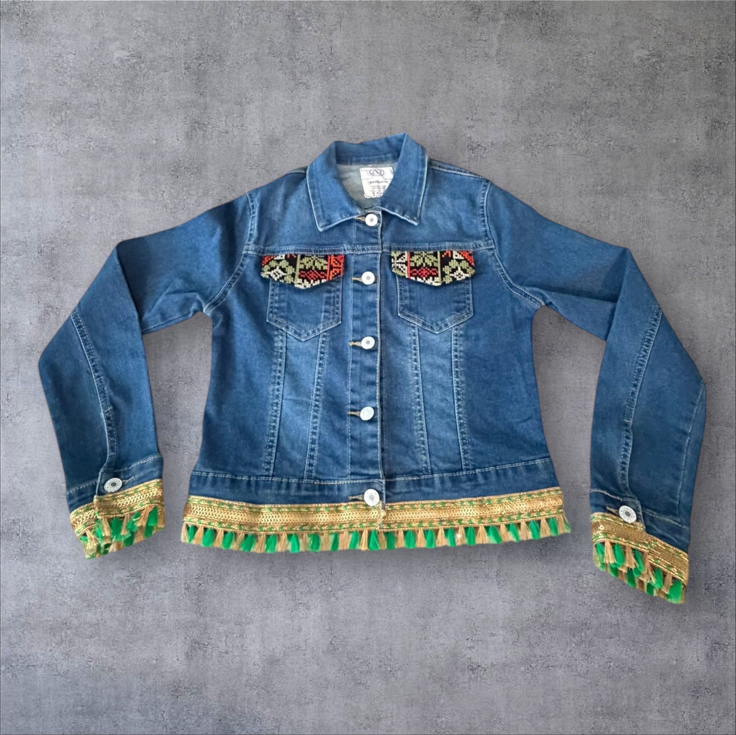 Tatreez Denim Jacket ( Size Small)