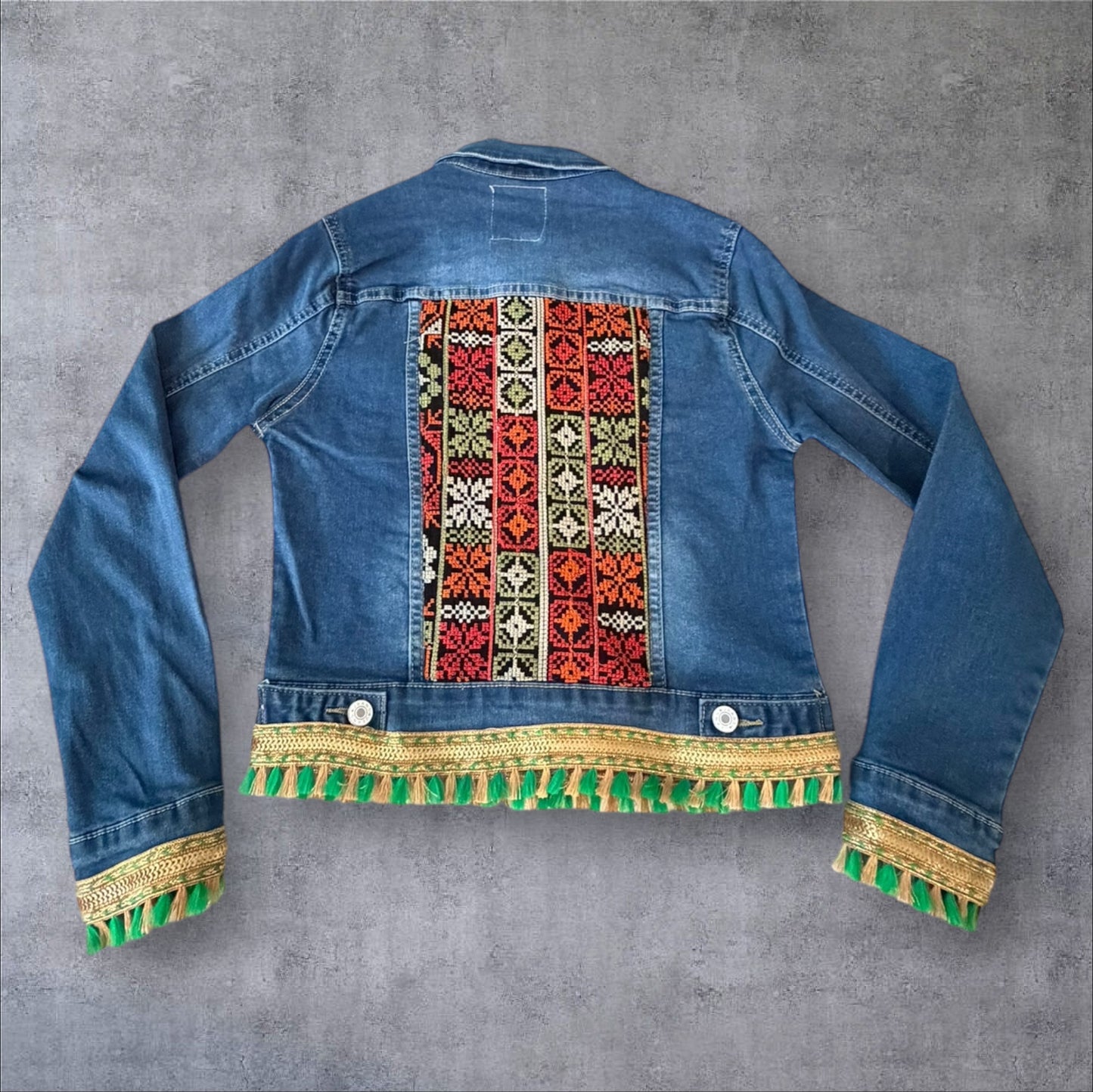Tatreez Denim Jacket ( Size Small)