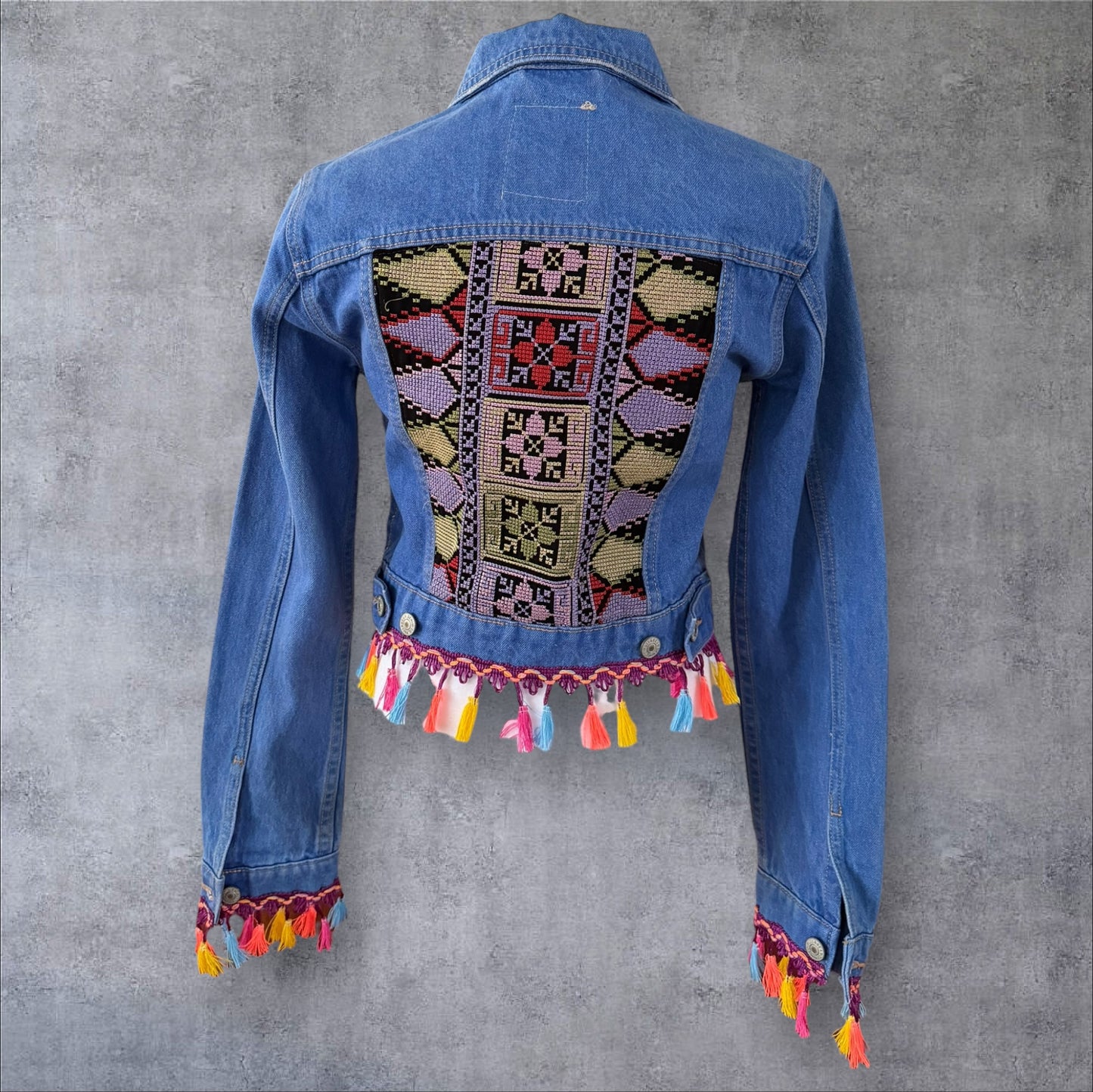 Tatreez Denim Jacket ( Size Small)