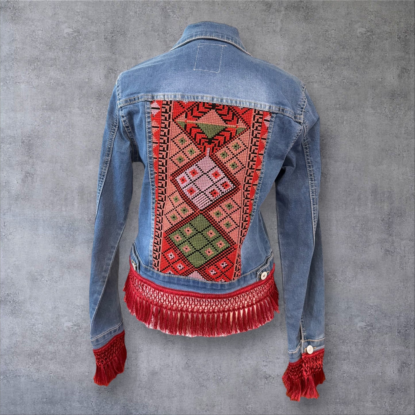 Tatreez Denim Jacket (Size Medium)