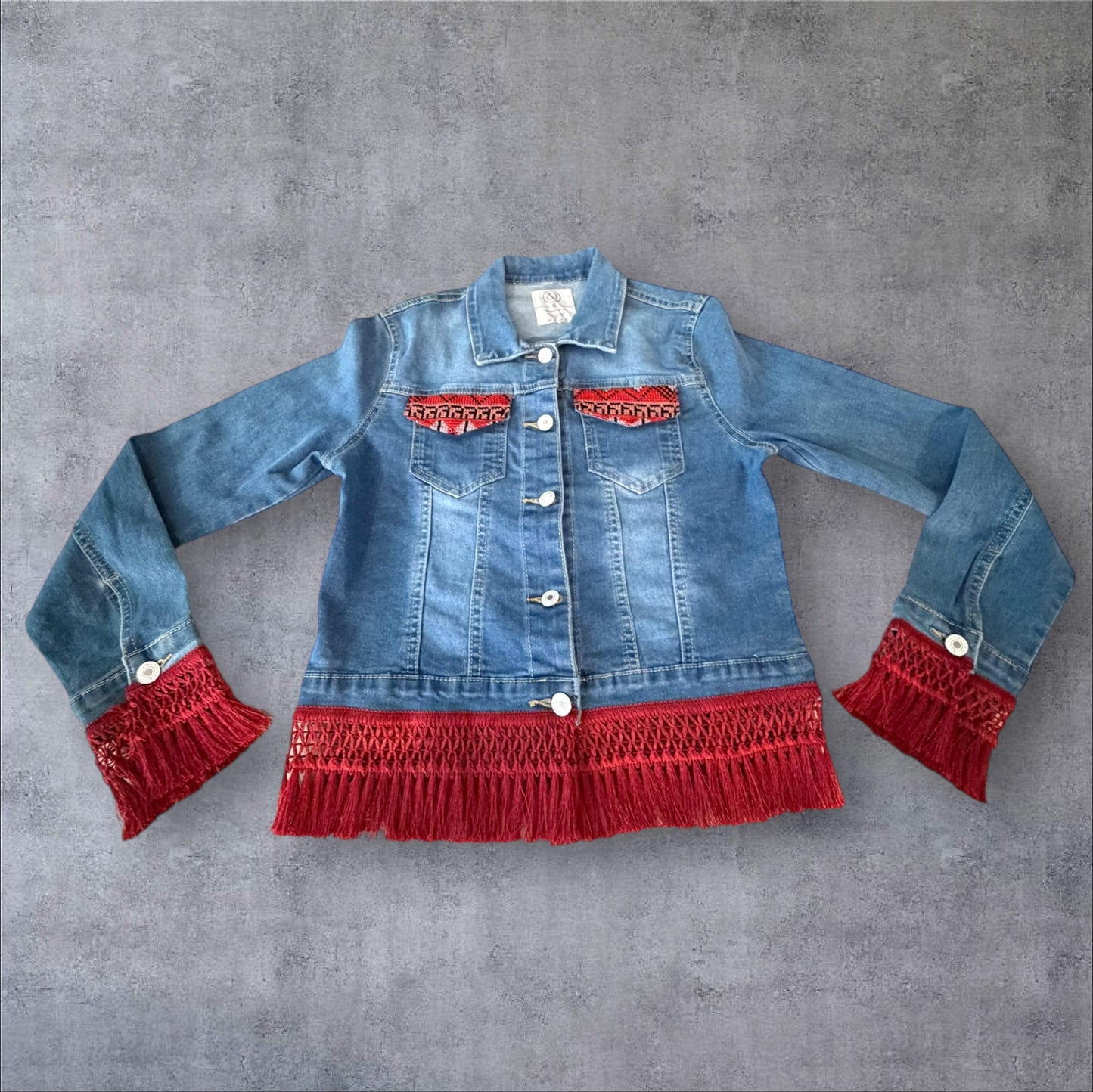 Tatreez Denim Jacket (Size Medium)