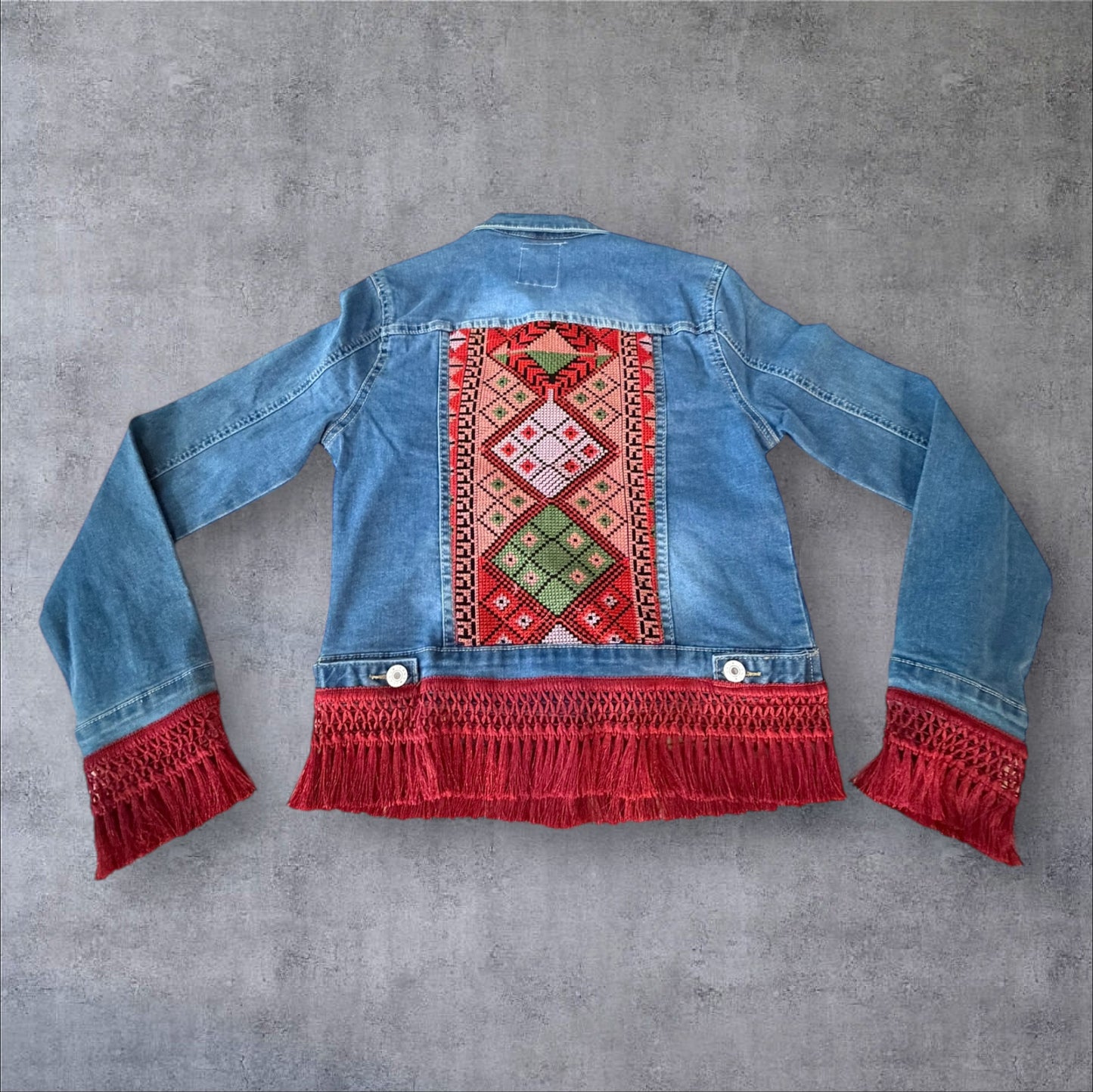 Tatreez Denim Jacket (Size Medium)