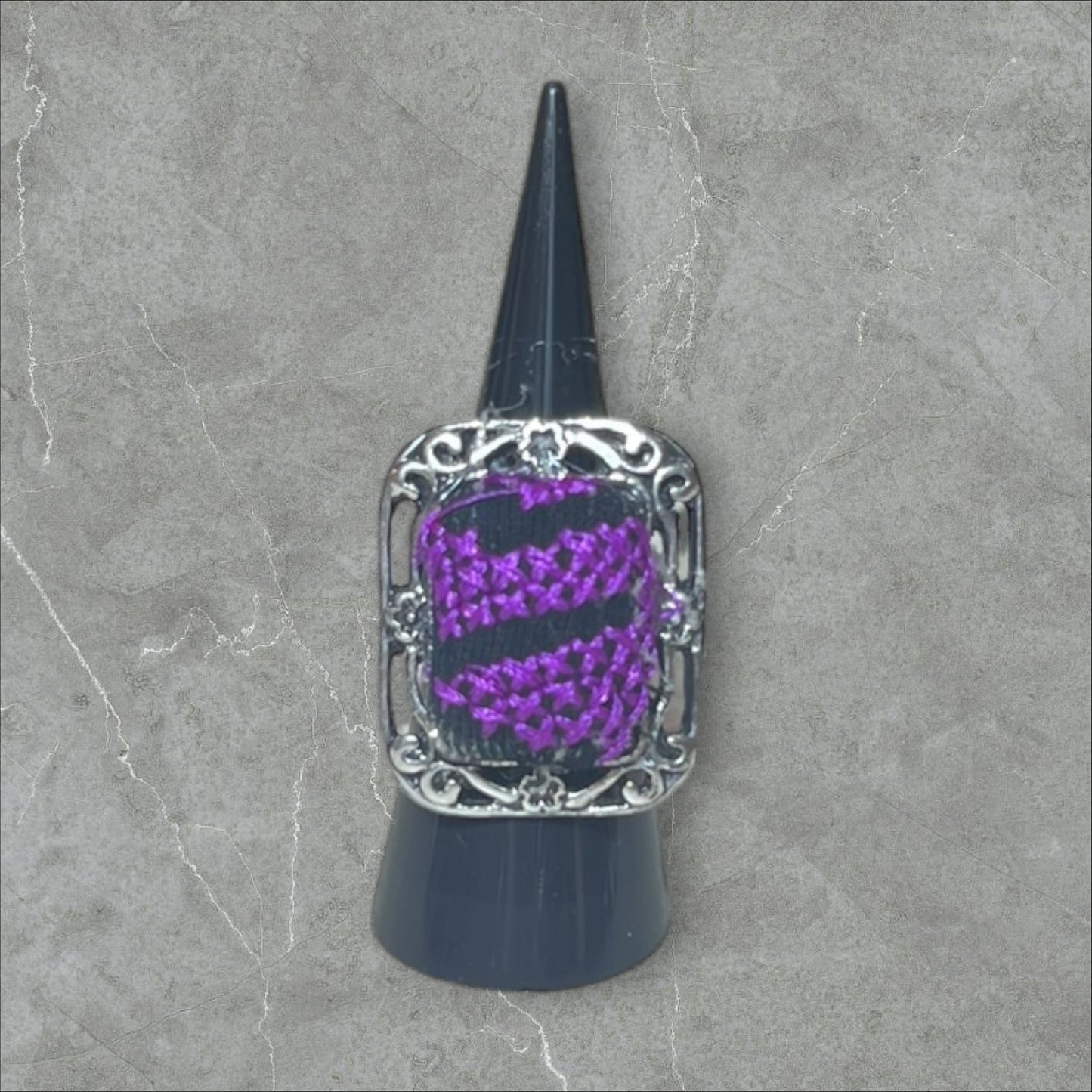 Tatreez stainless steel ring