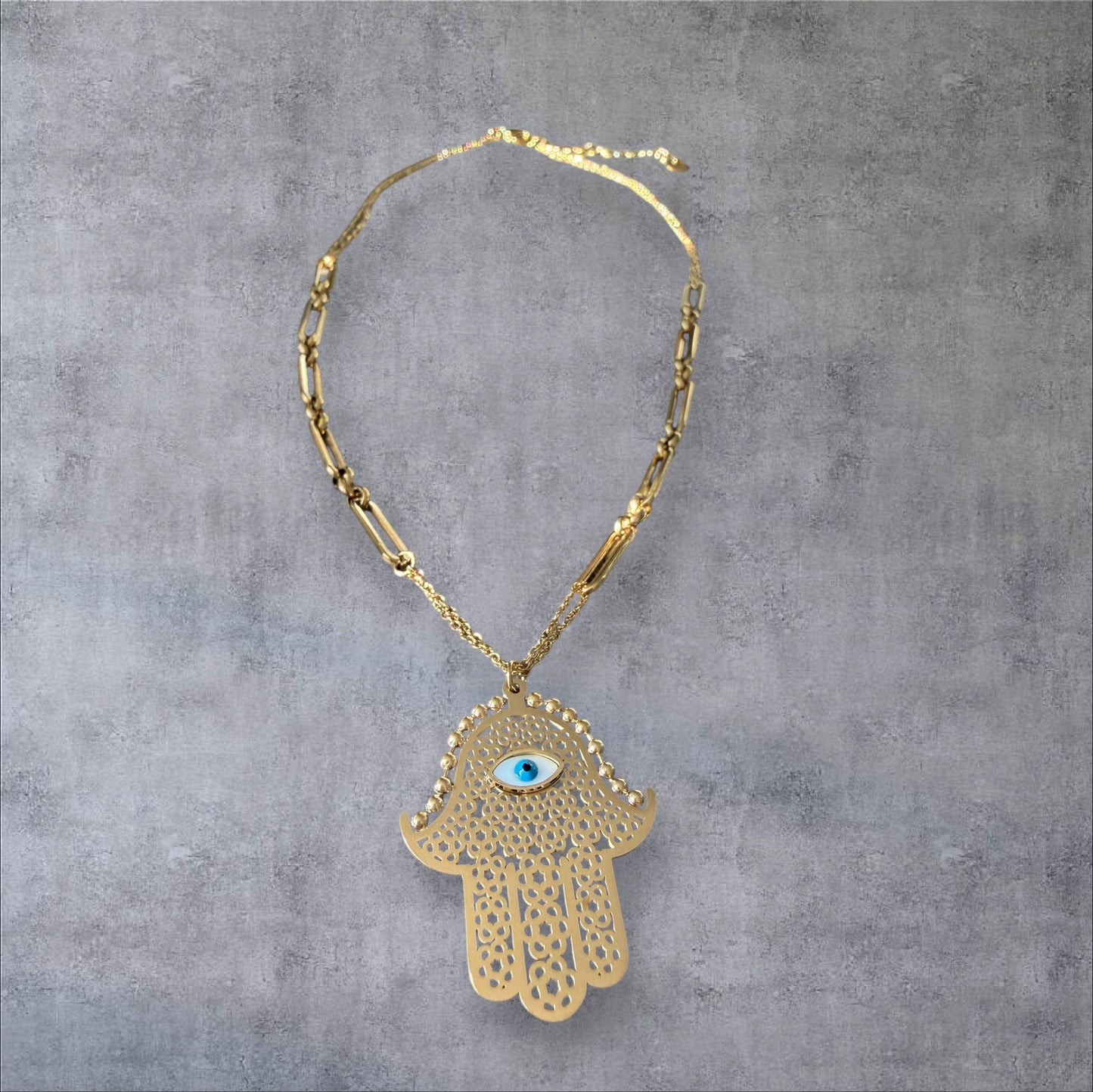 Evil Eye Hamza Necklace