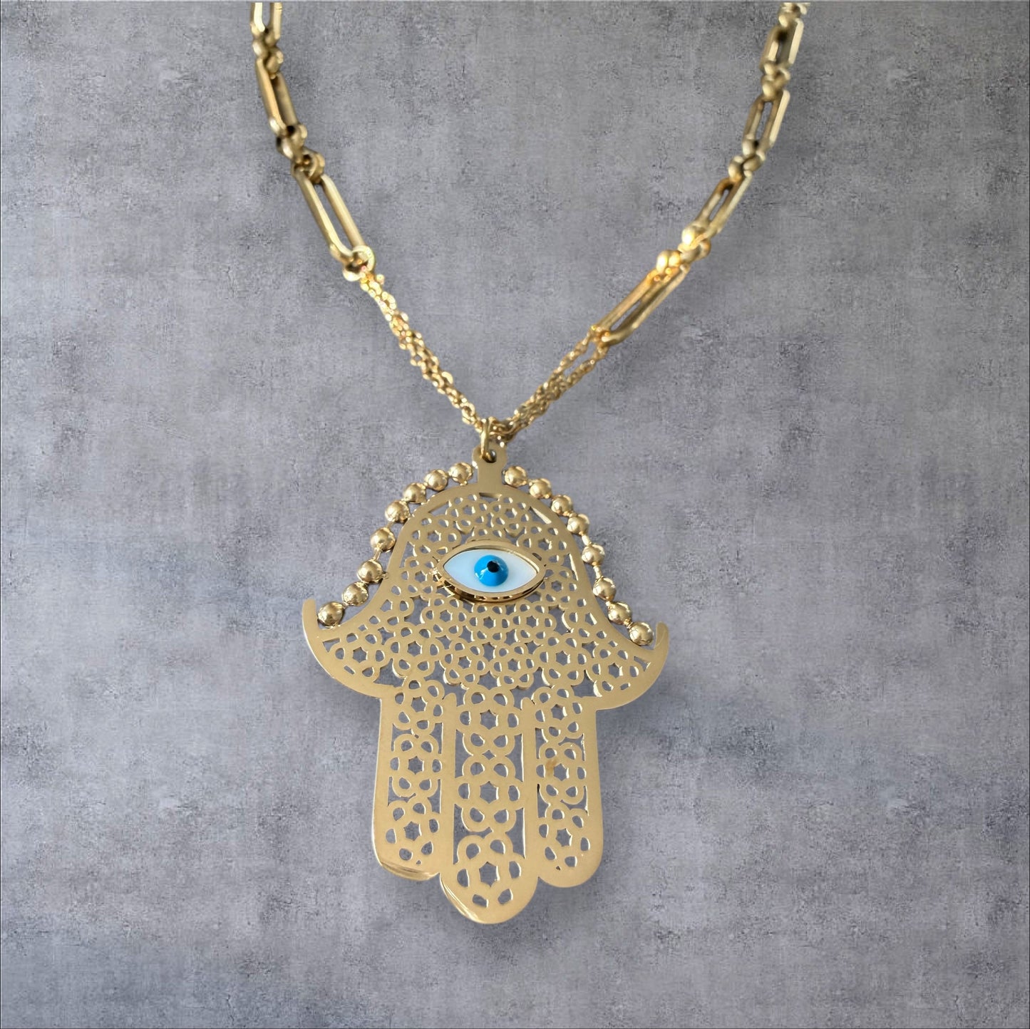 Evil Eye Hamza Necklace