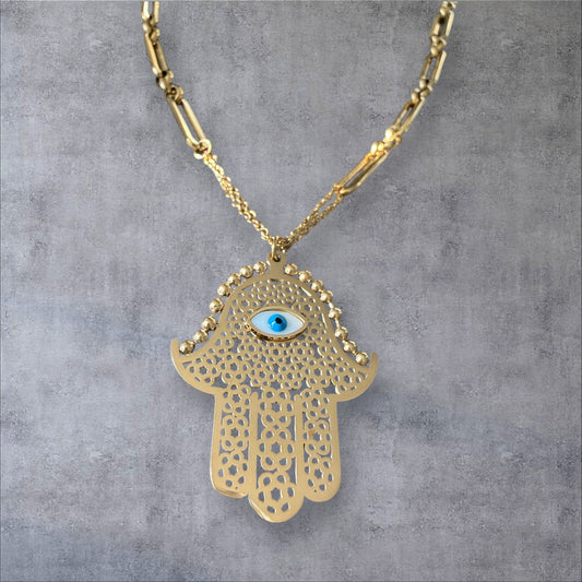 Evil Eye Hamza Necklace