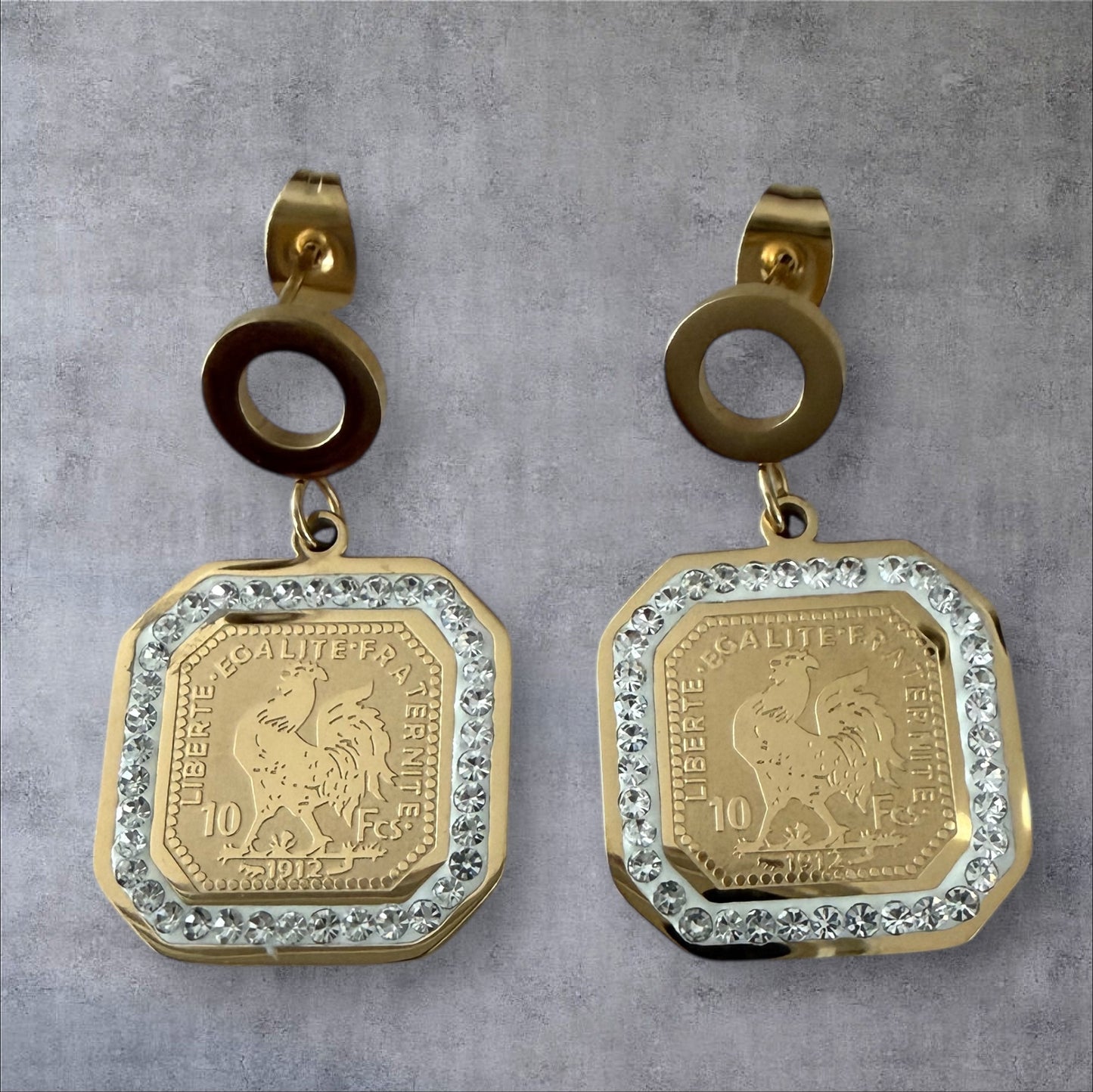 French Coin Earring