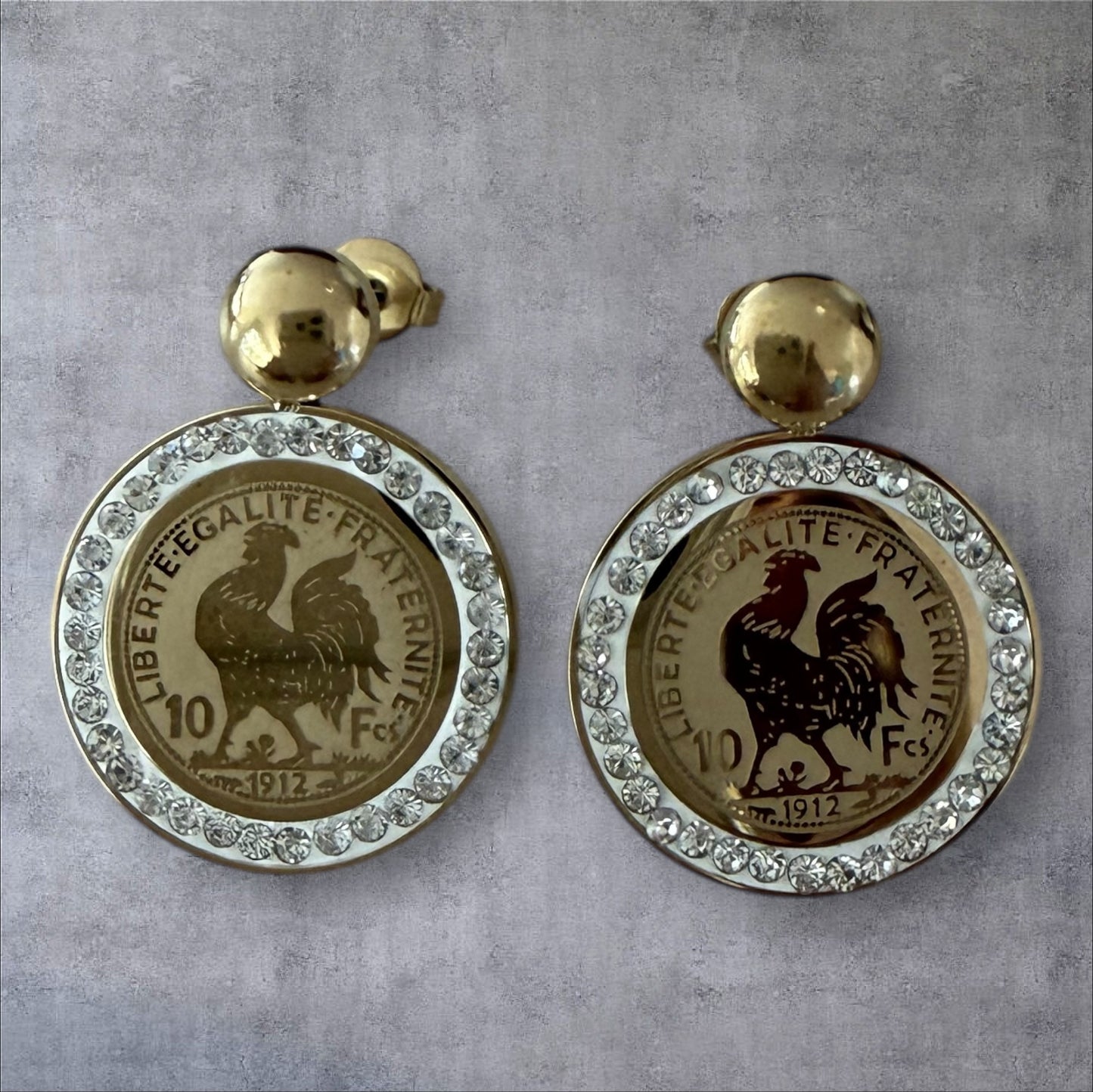 French Coin Earring