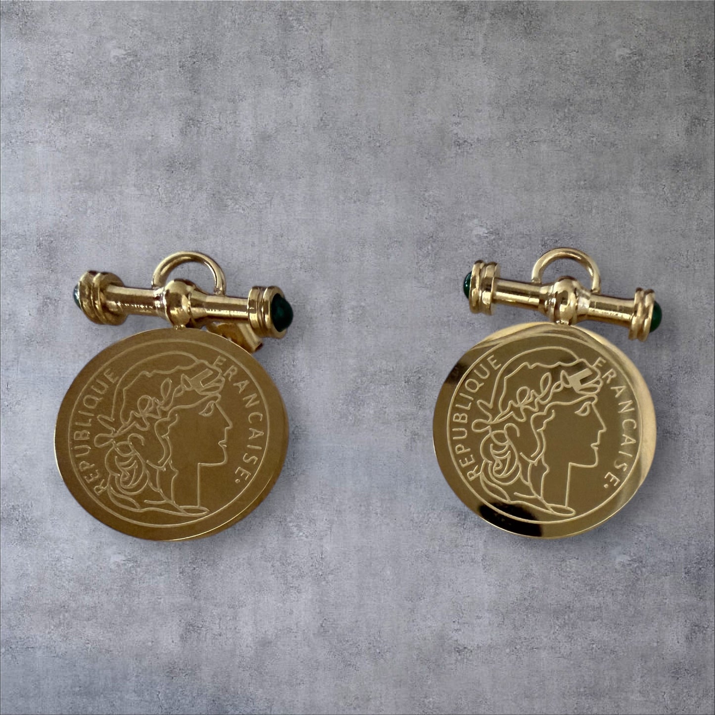French Coin Earring