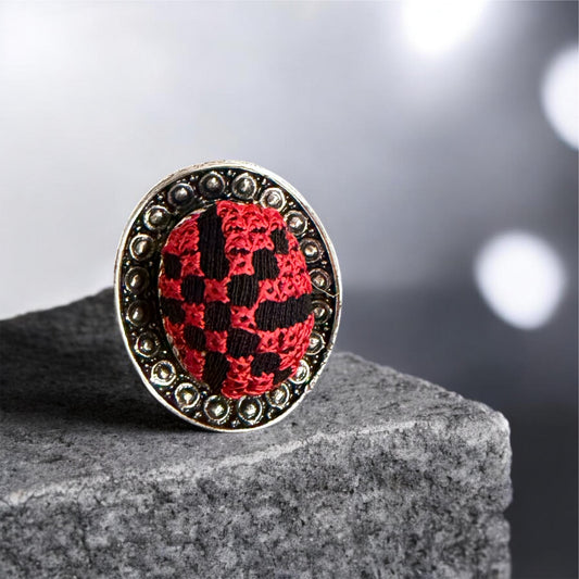 Tatreez stainless steel ring