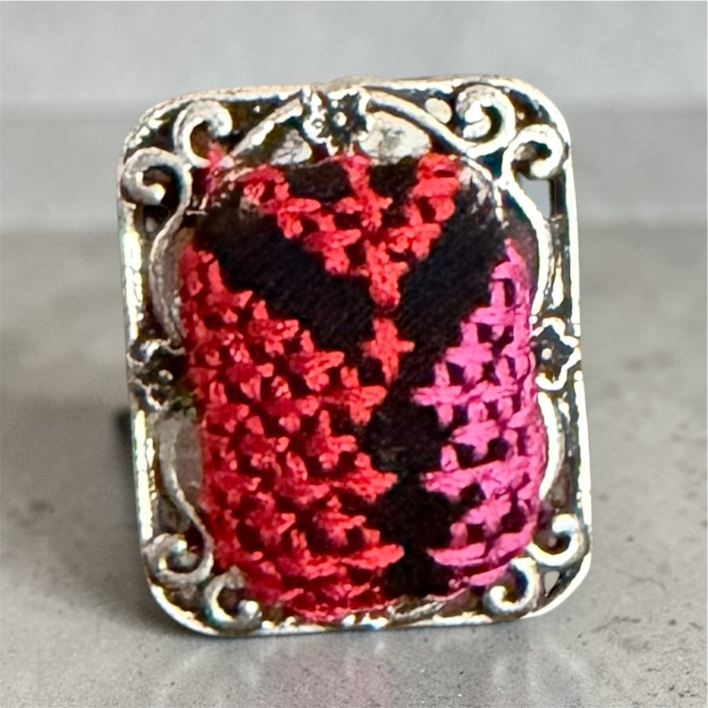 Tatreez stainless steel ring