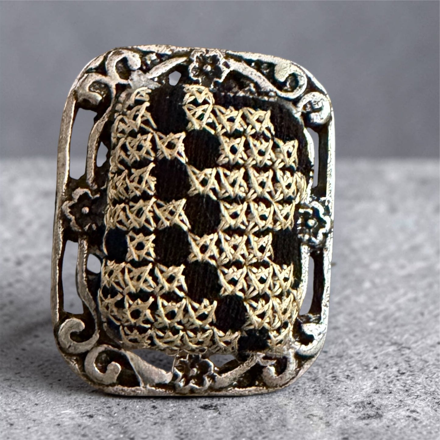 Tatreez stainless steel ring